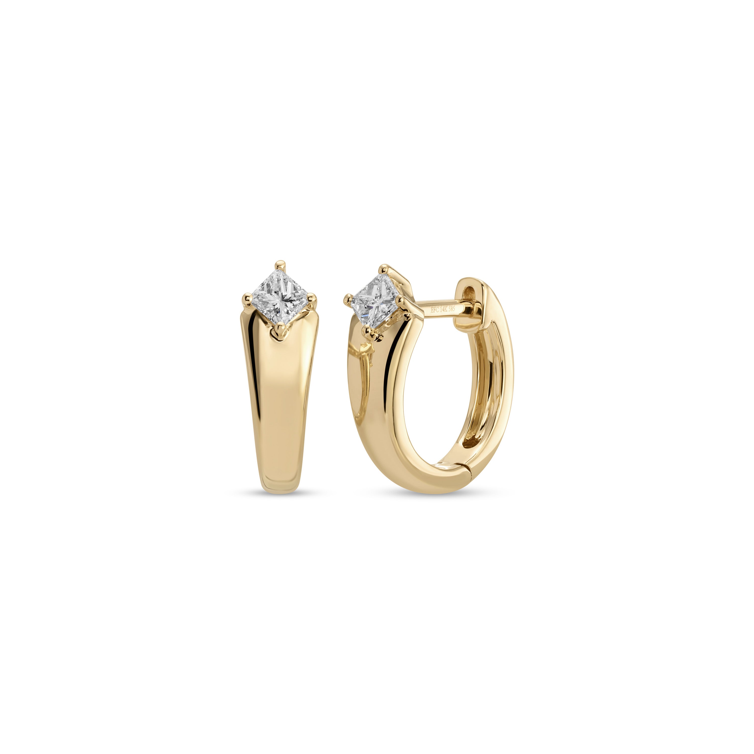 Gold And Diamond Kate Huggie Earrings