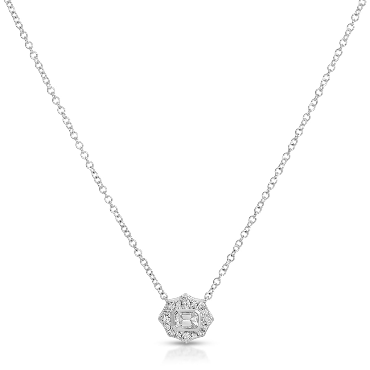 Daphne Emerald Cut Diamond Necklace