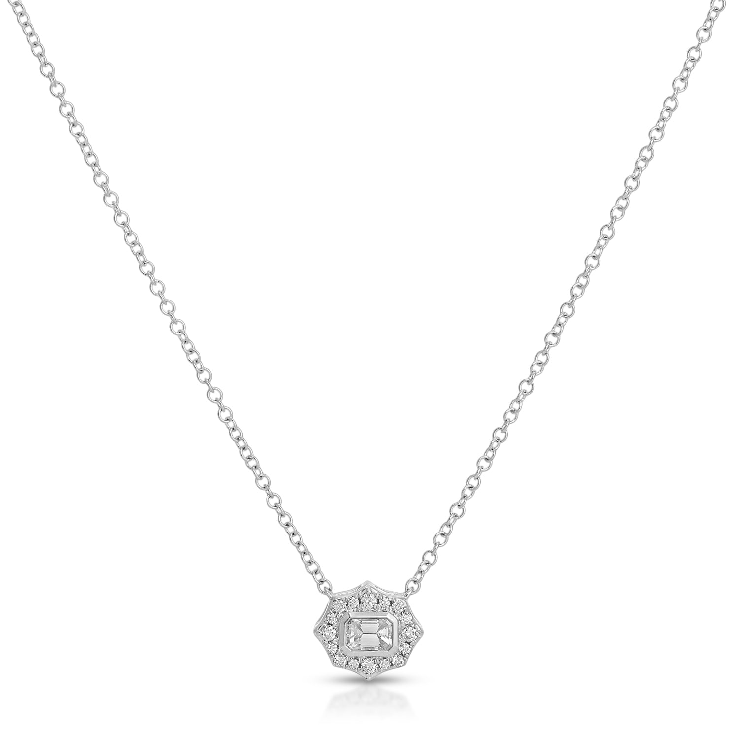 Daphne Emerald Cut Diamond Necklace