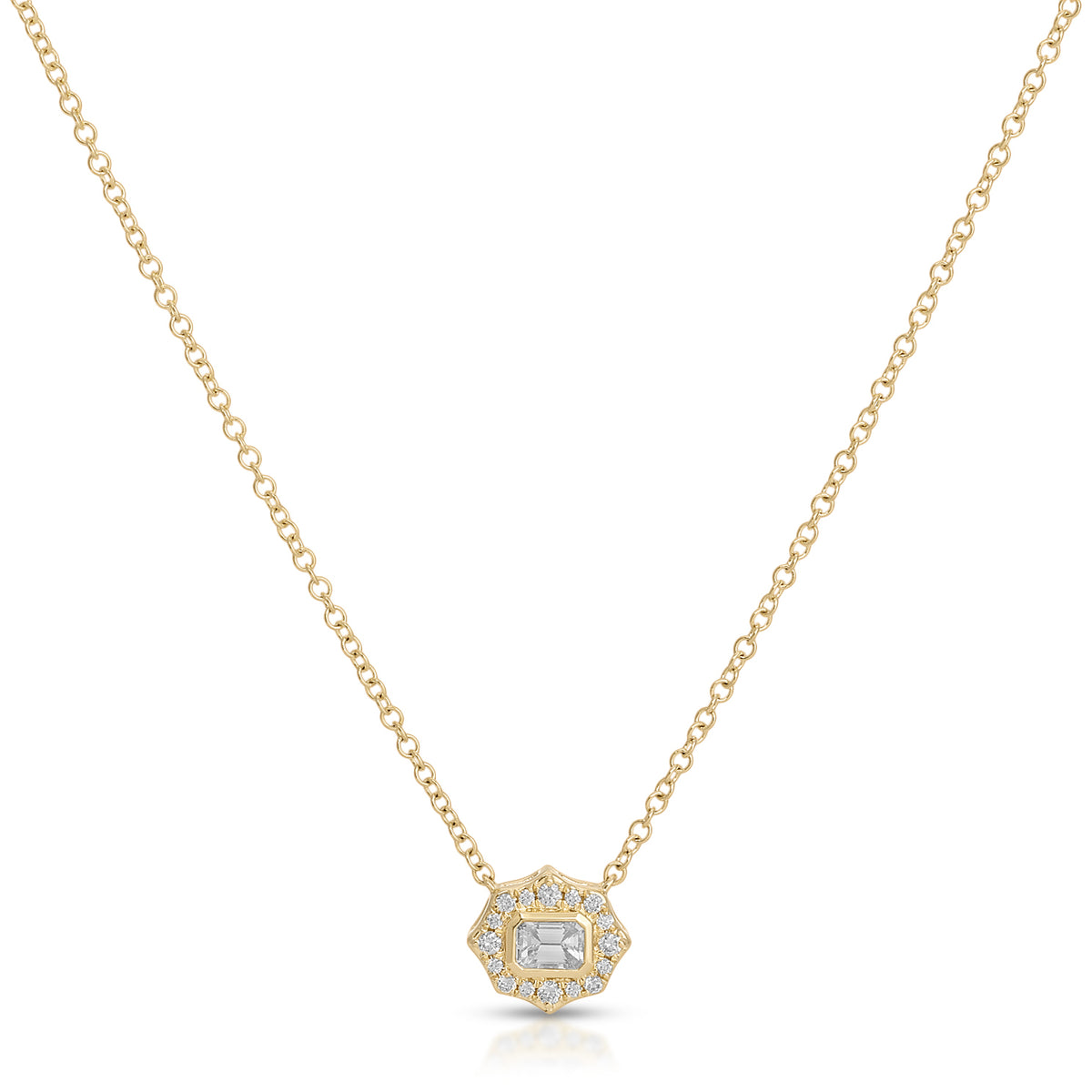 Daphne Emerald Cut Diamond Necklace