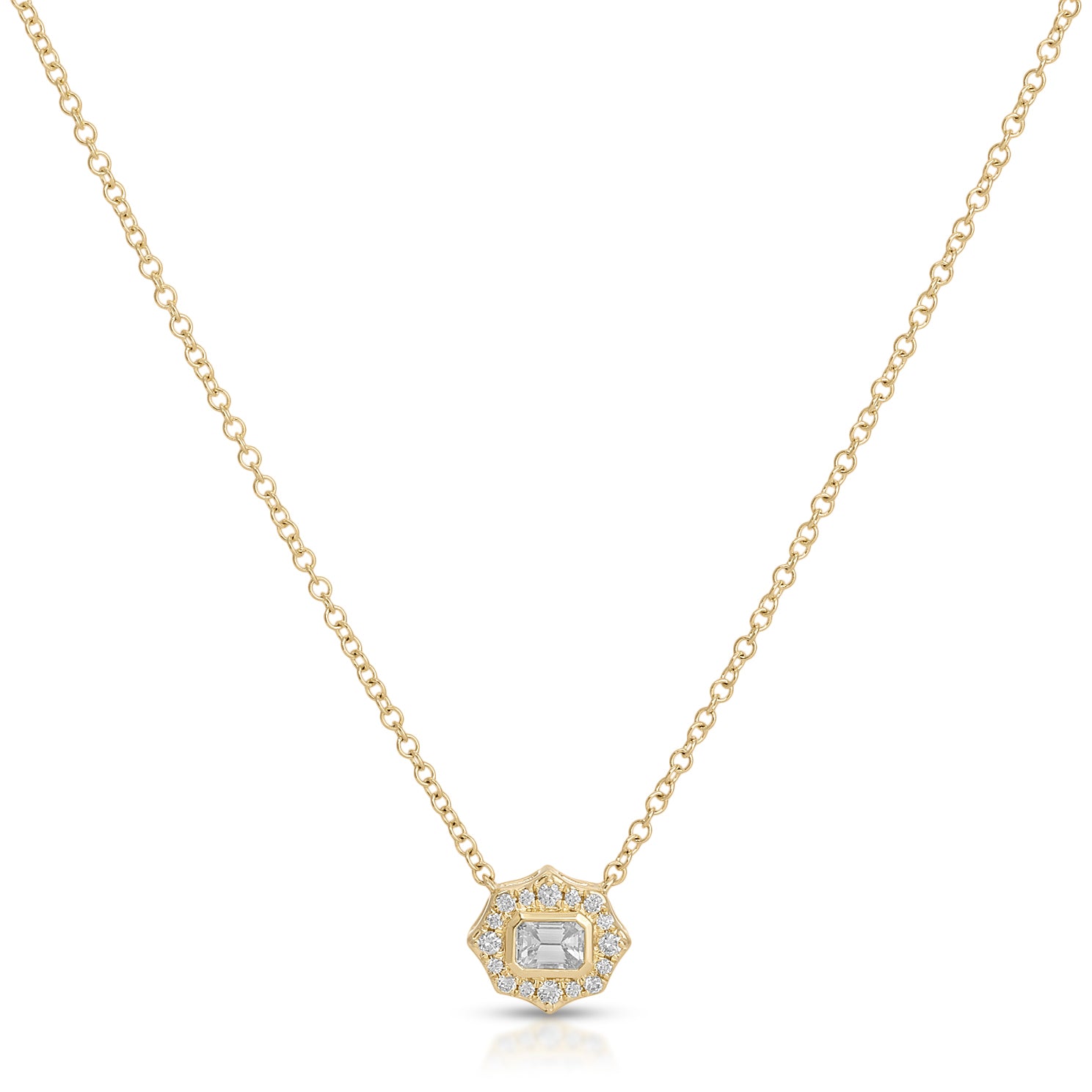 Daphne Emerald Cut Diamond Necklace