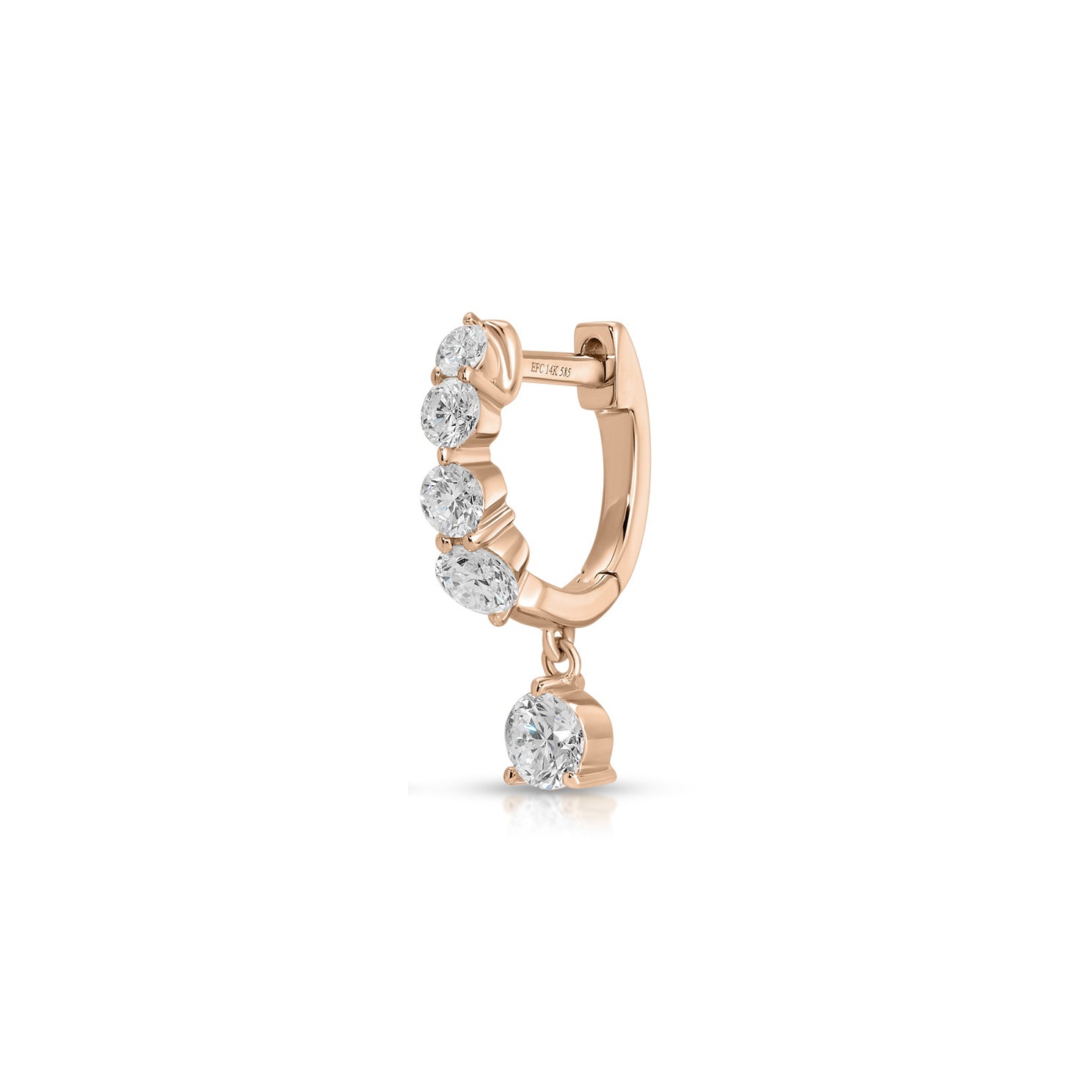Graduated Diamond Drop Mini Huggie Earrings