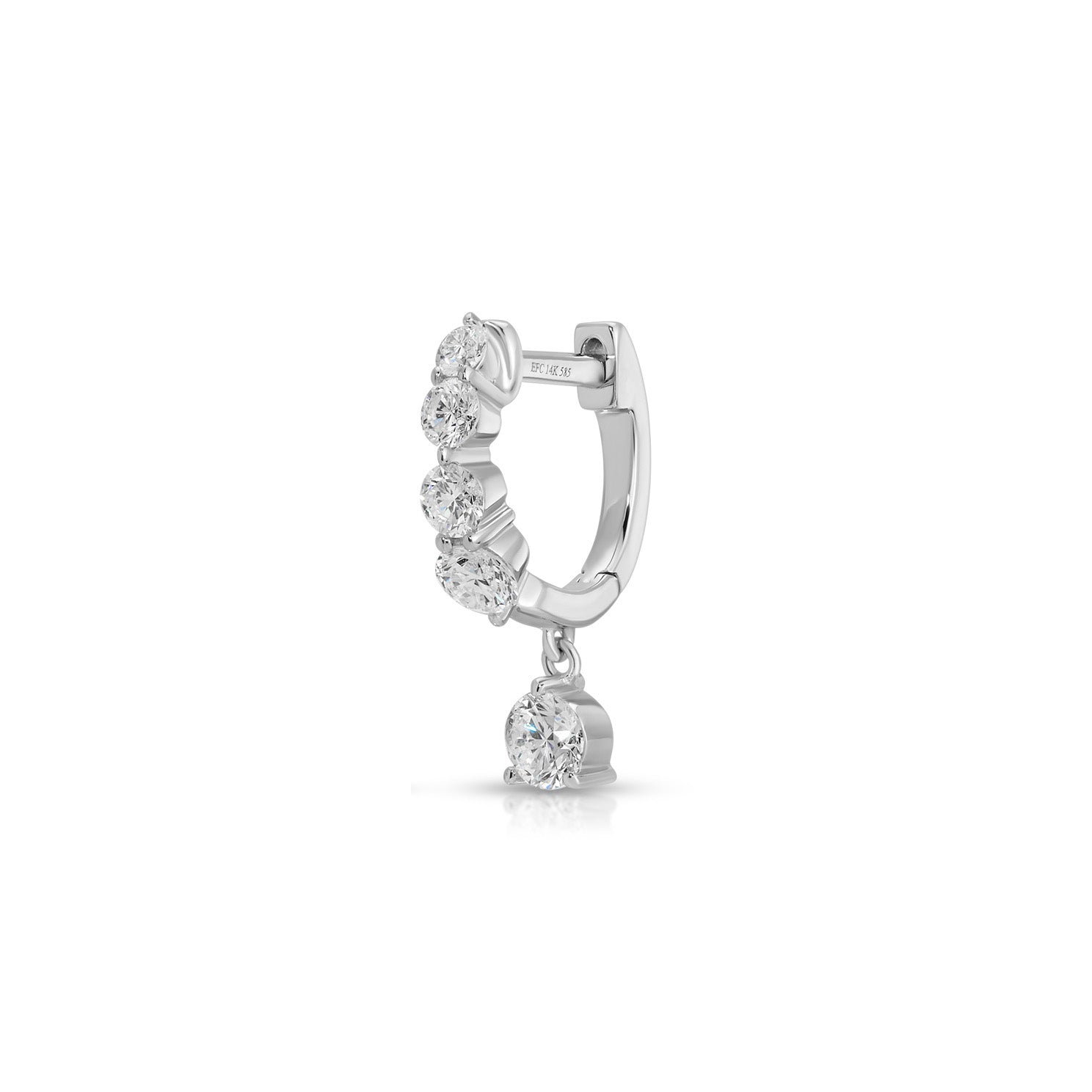 Graduated Diamond Drop Mini Huggie Earrings