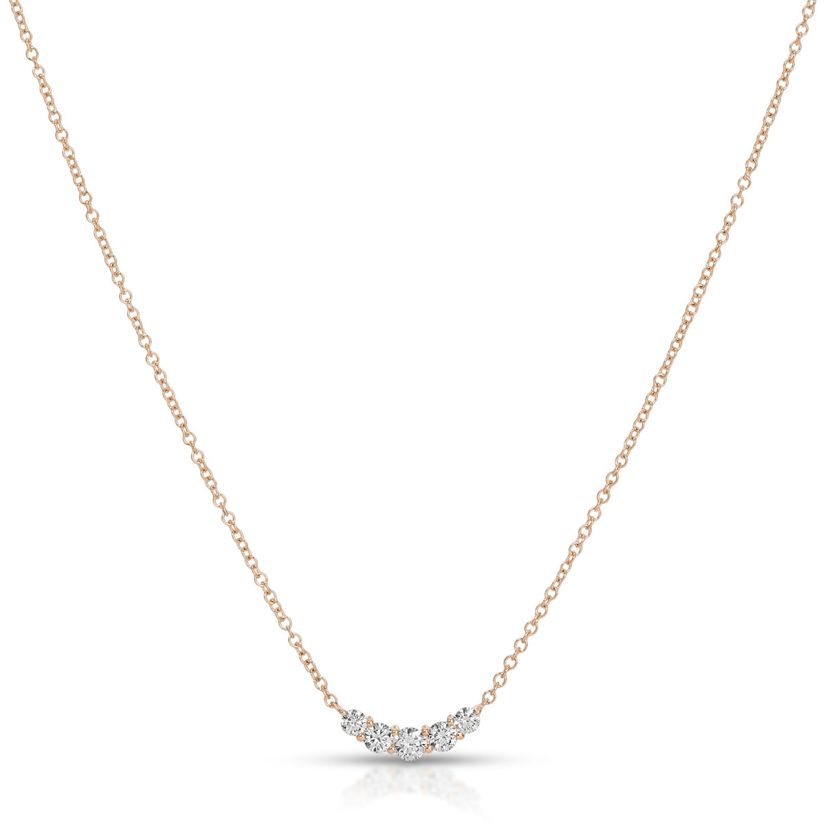 Graduated Diamond Arc Necklace