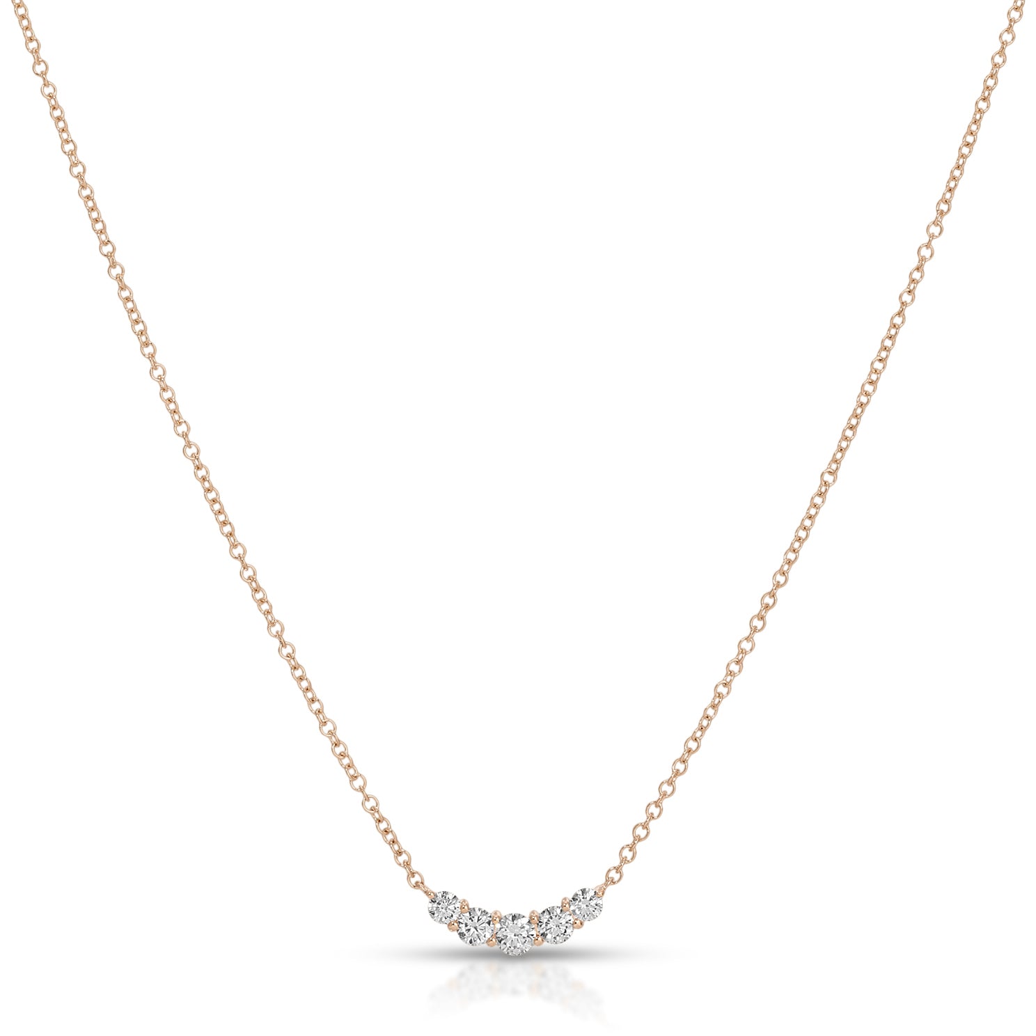 Graduated Diamond Arc Necklace
