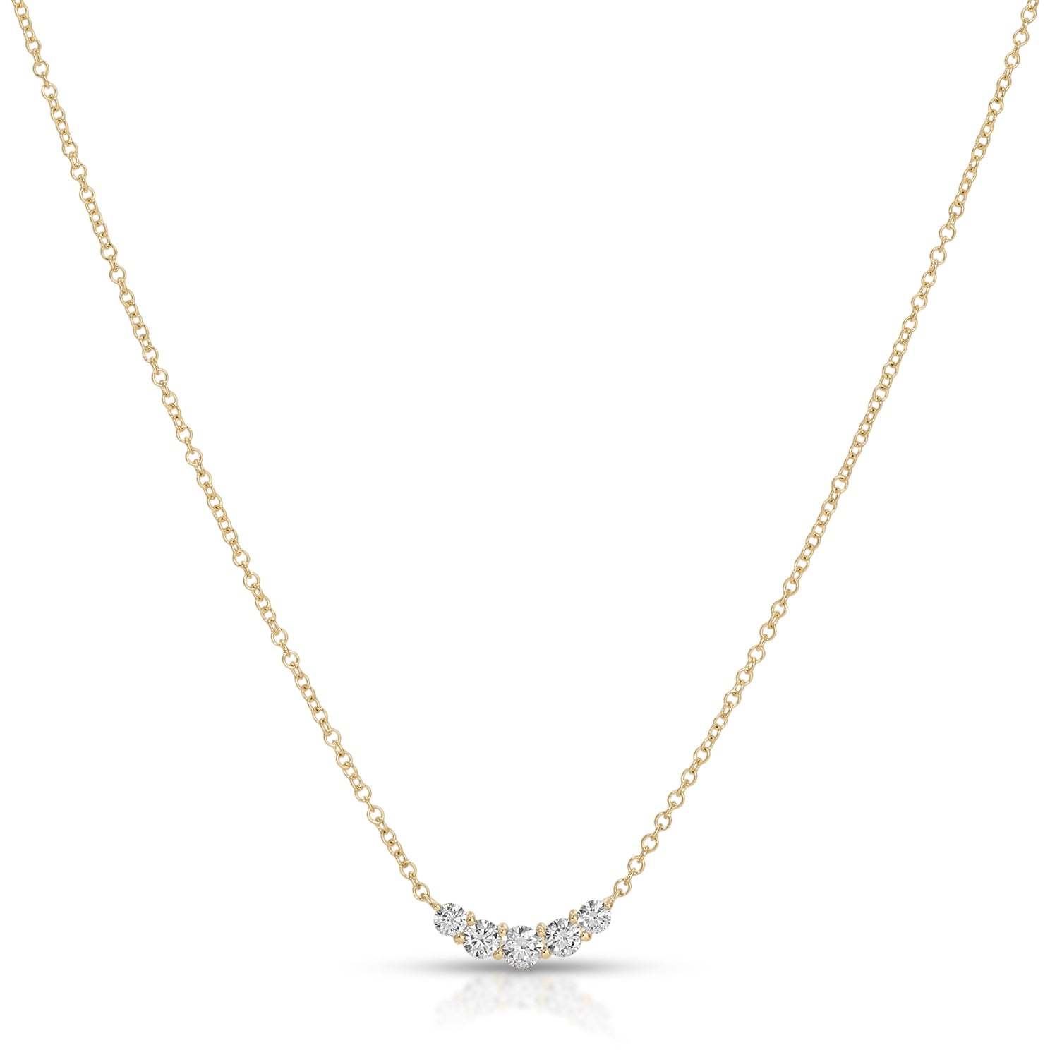 Graduated Diamond Arc Necklace