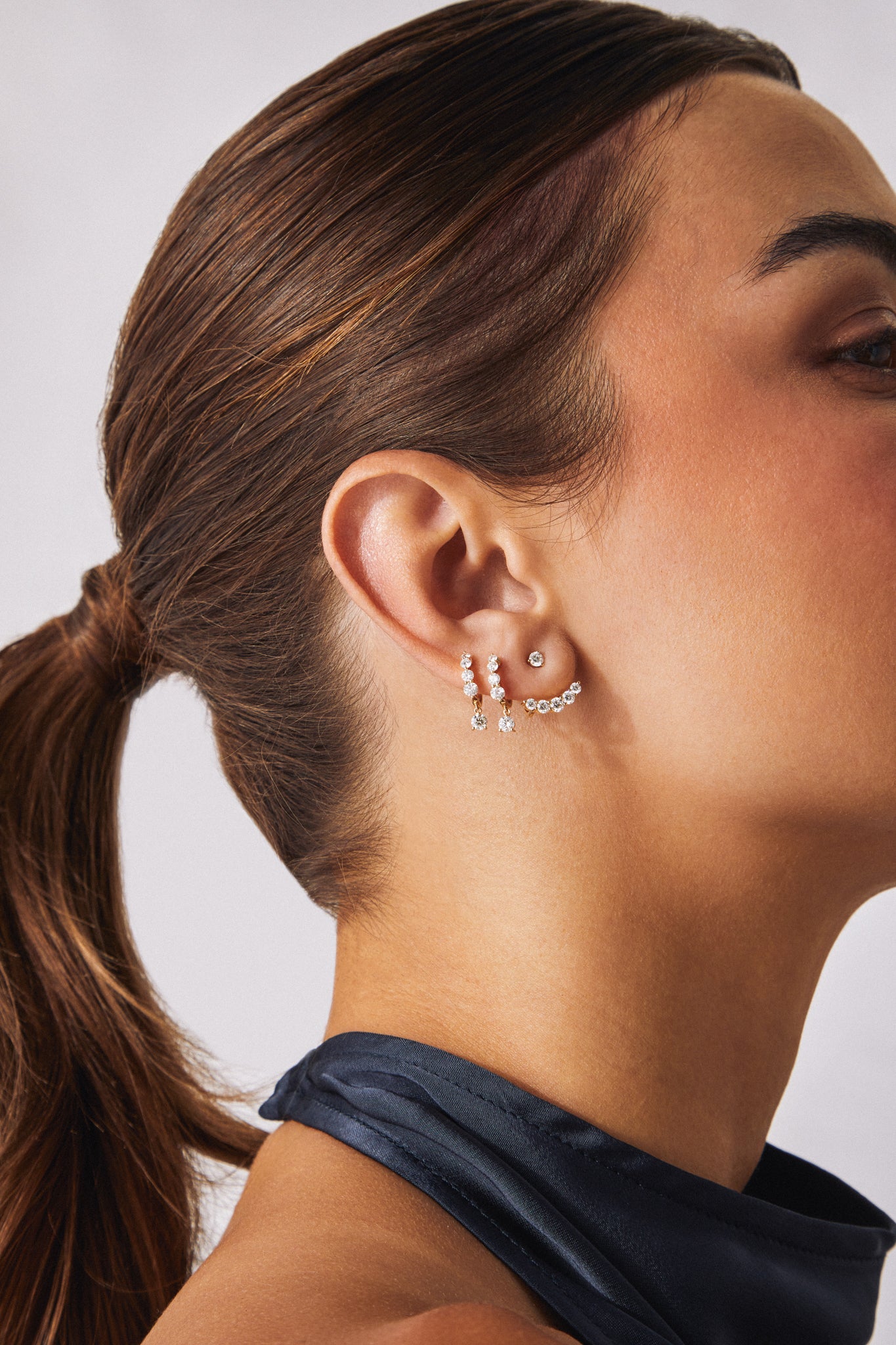 Graduated Diamond Ear Jackets