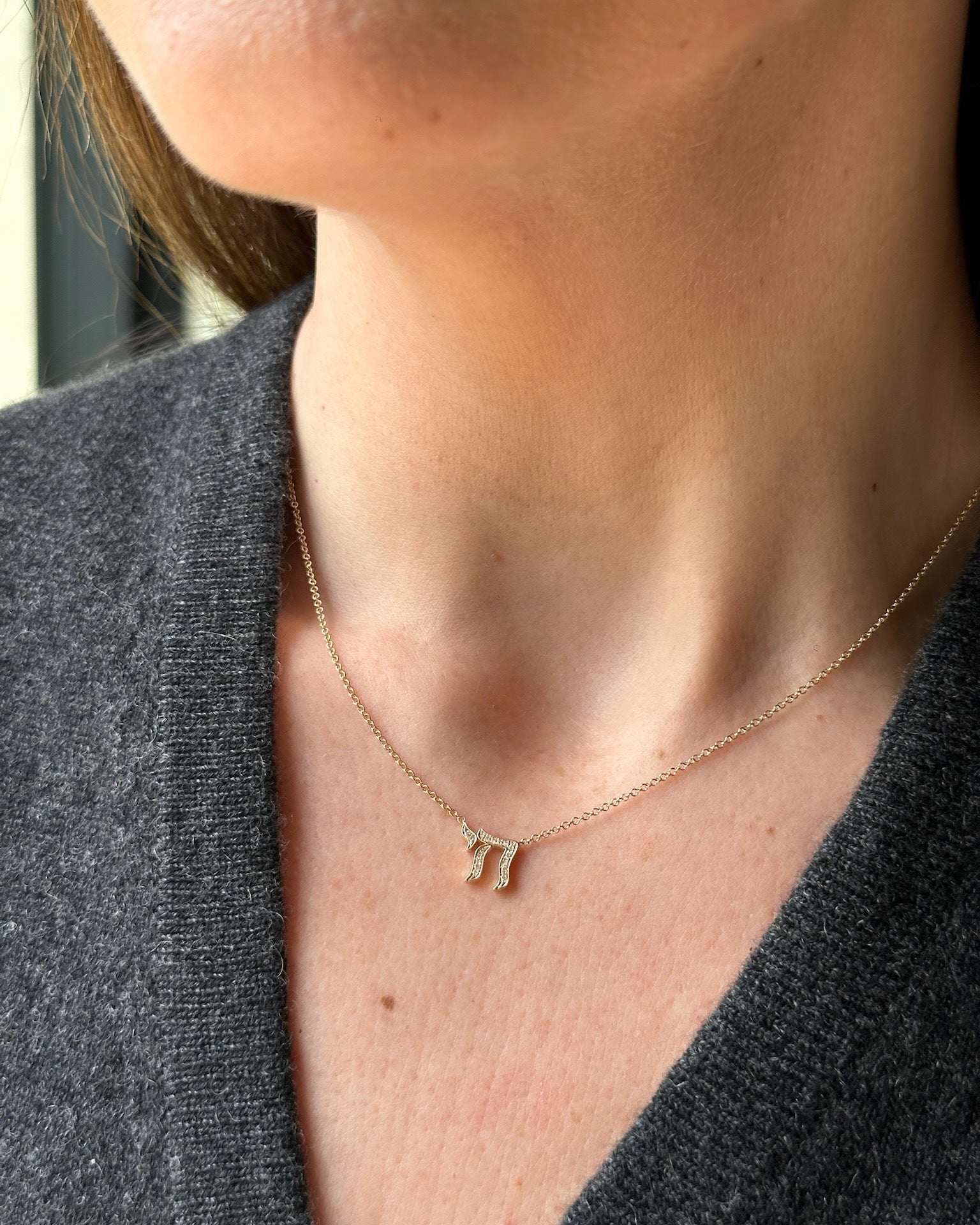 Diamond Chai Necklace