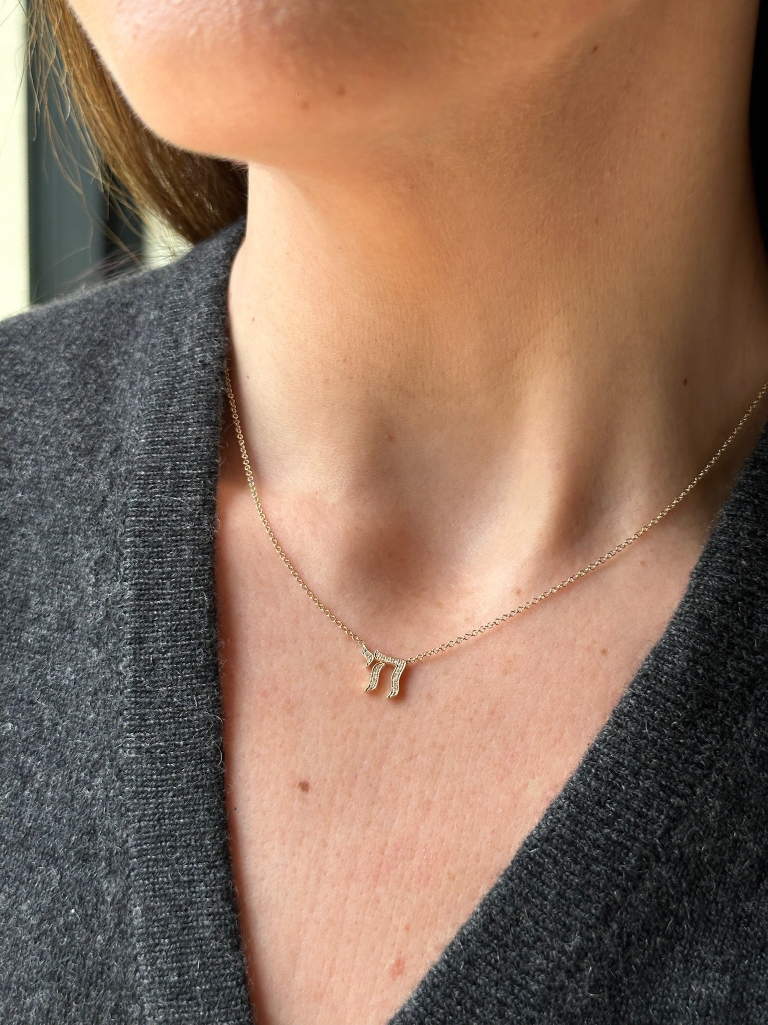 Diamond Chai Necklace