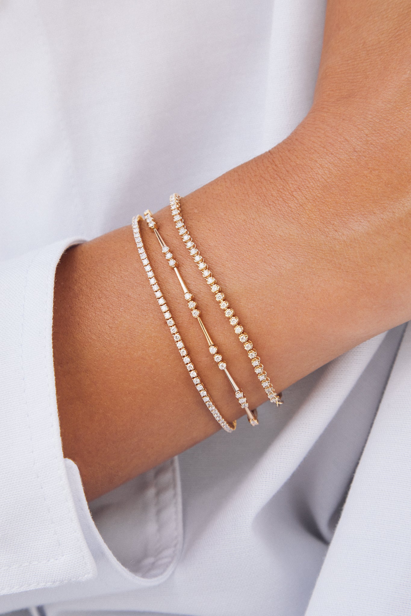 Crown Set Diamond Eternity Bracelet