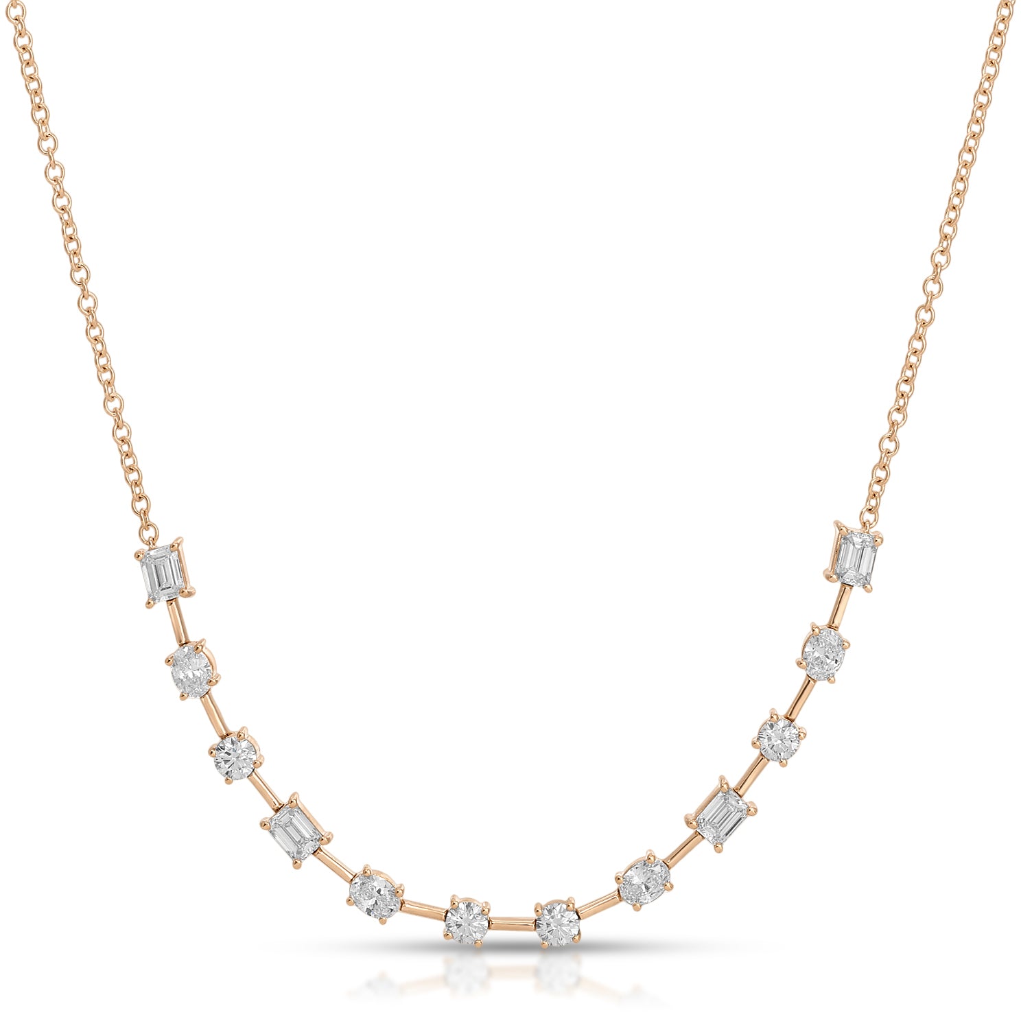 Mixed Shape Diamond Segment Necklace