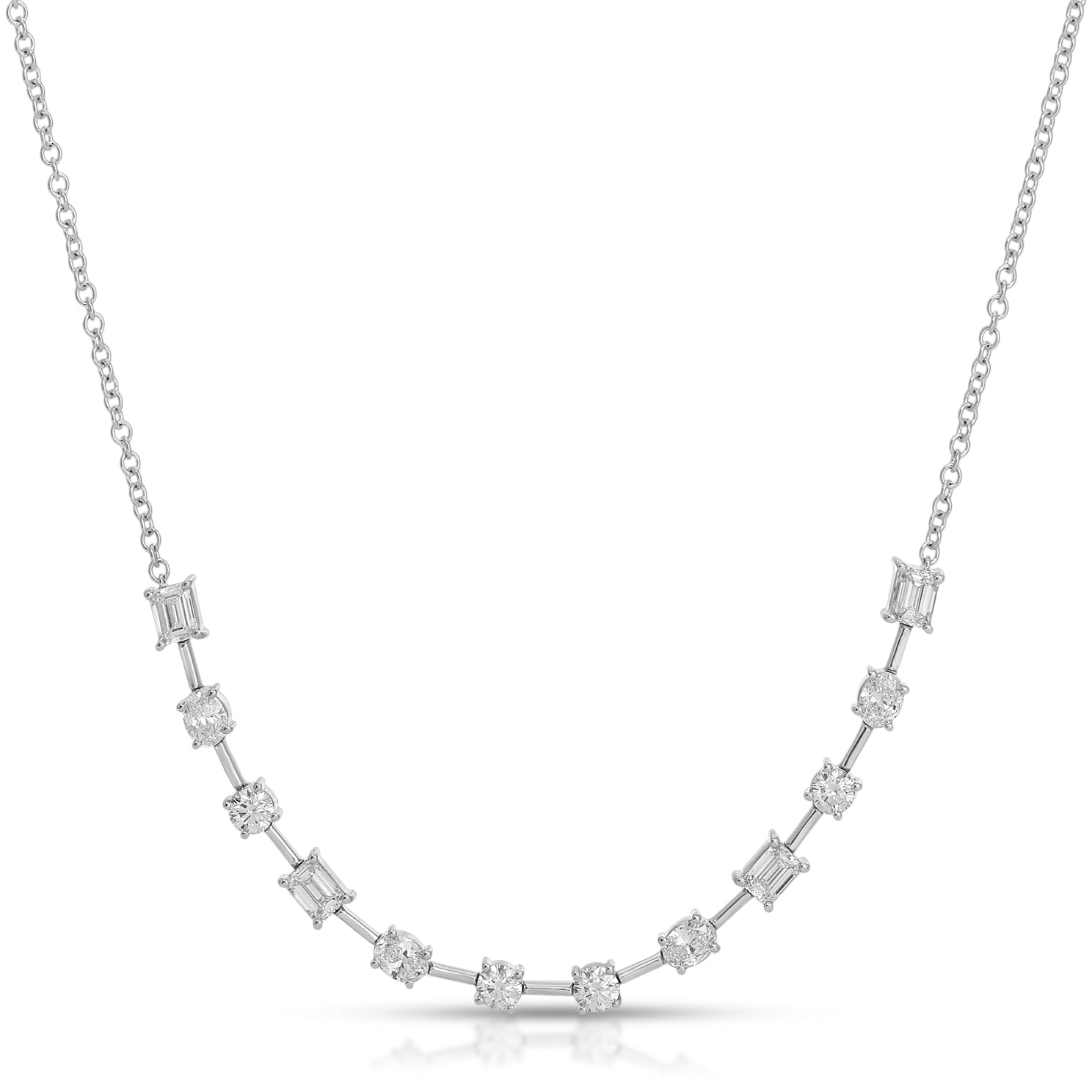 Mixed Shape Diamond Segment Necklace