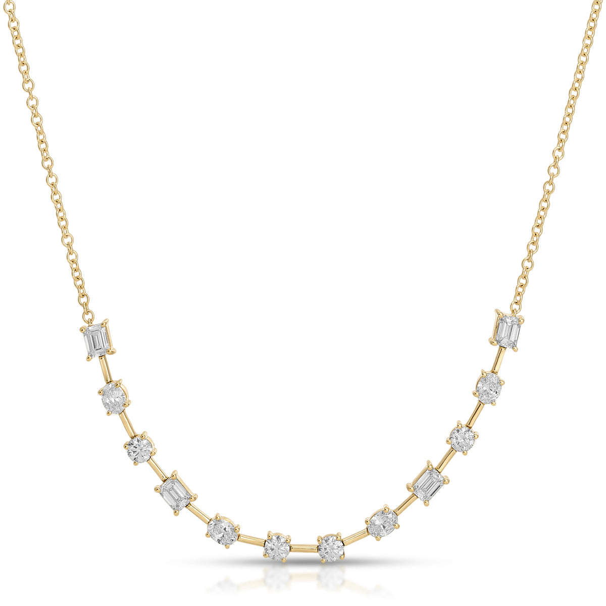 Mixed Shape Diamond Segment Necklace