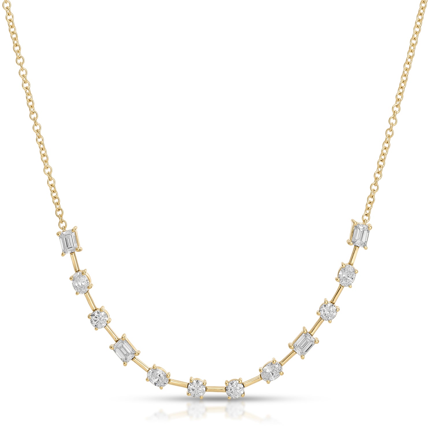 Mixed Shape Diamond Segment Necklace