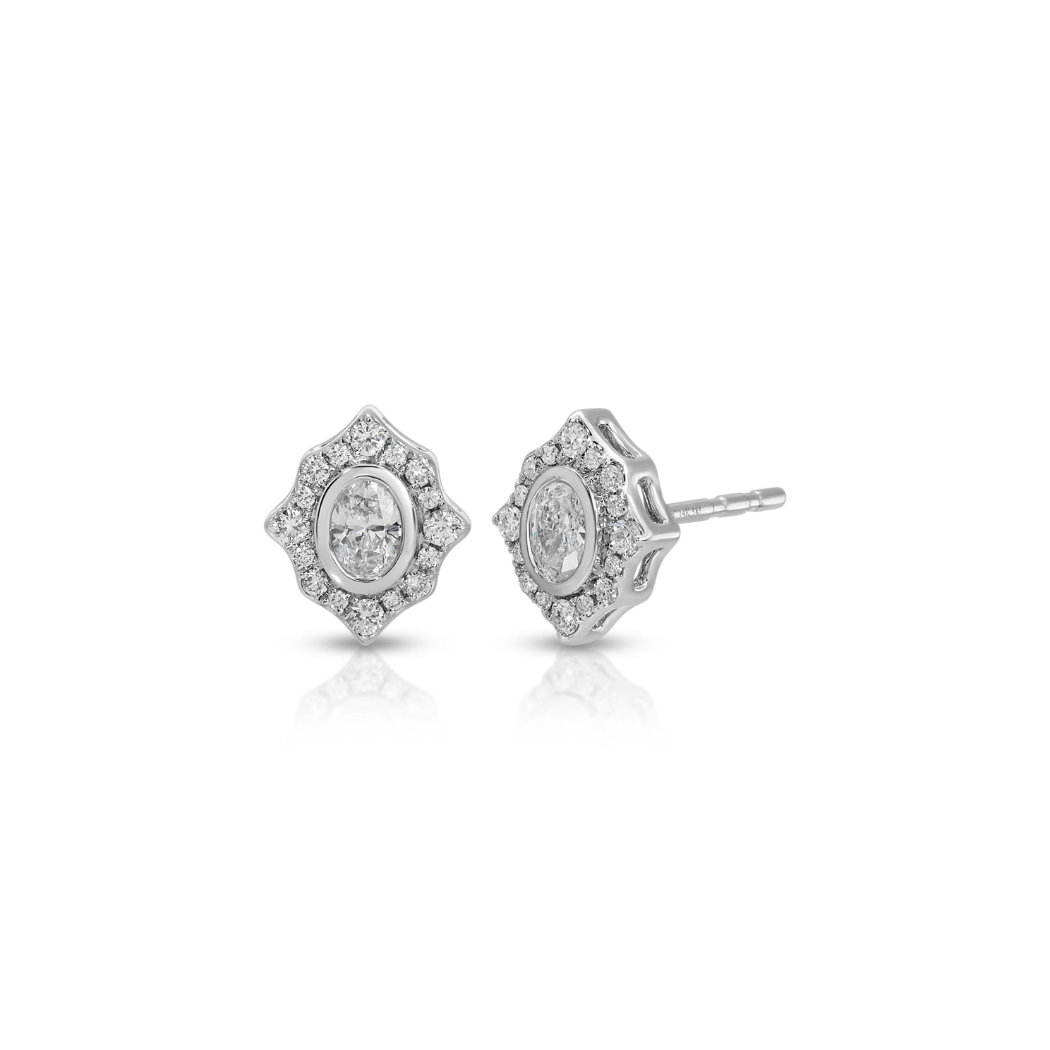 Oval Diamond Daphne Stud Earrings