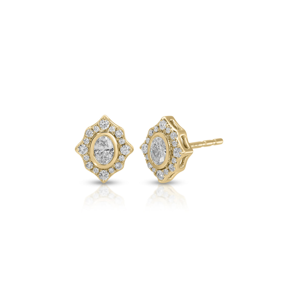 Oval Diamond Daphne Stud Earrings