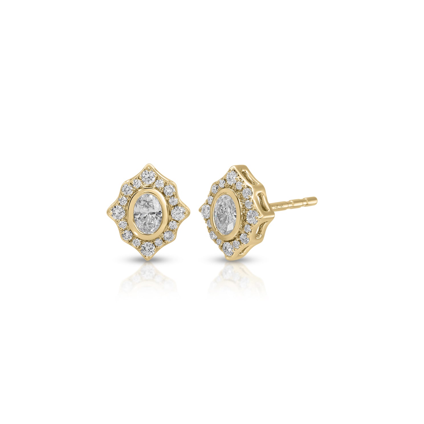 Oval Diamond Daphne Stud Earrings