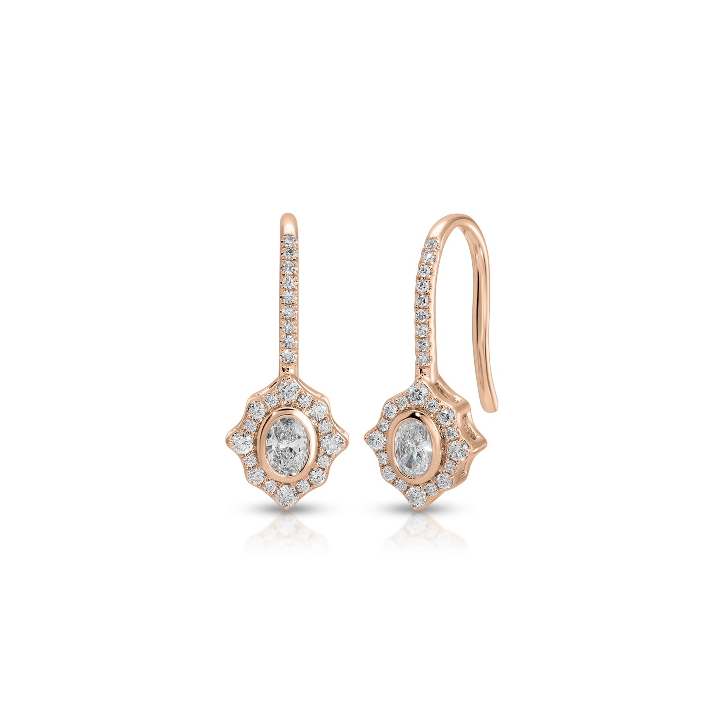 Oval Diamond Daphne Drop Earrings