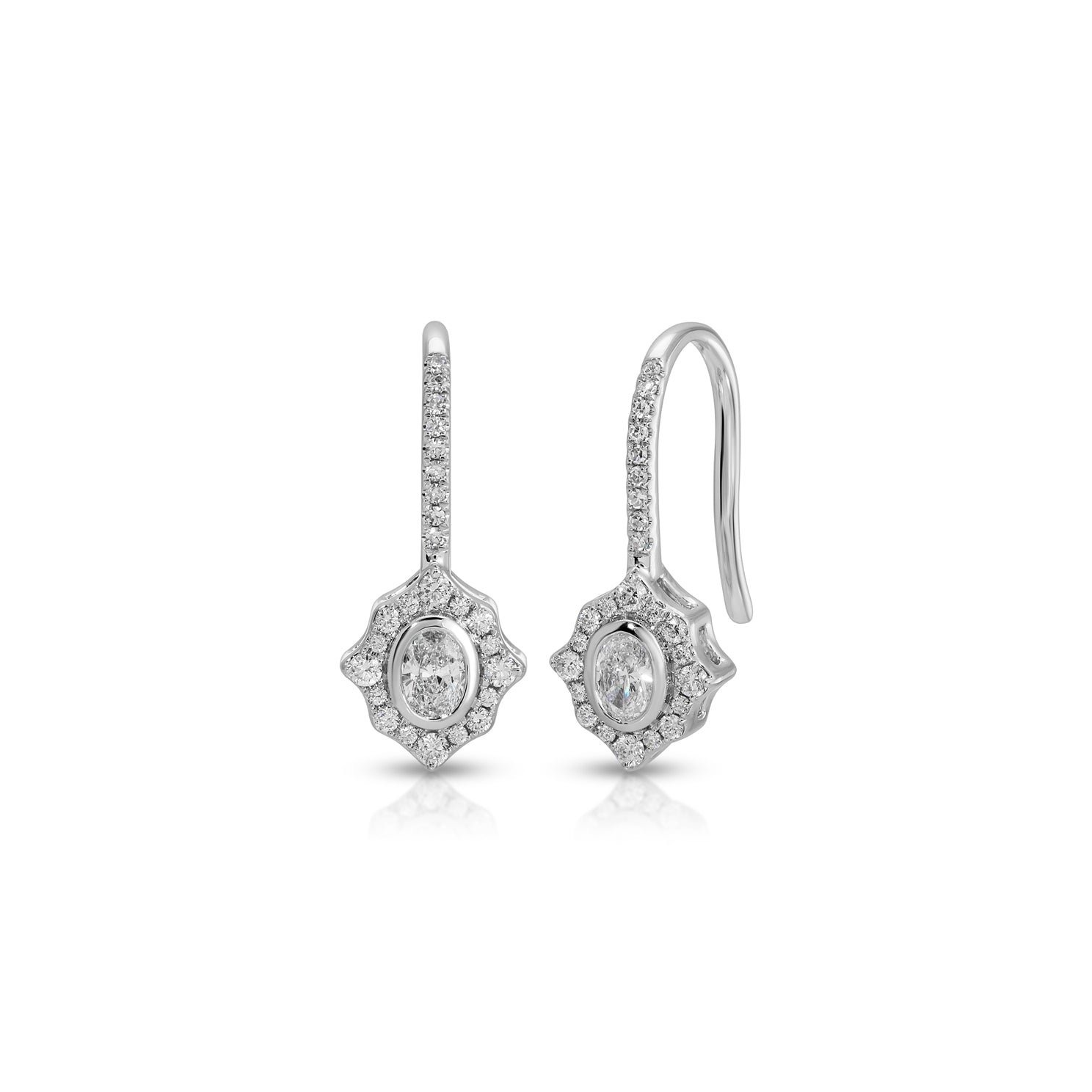 Oval Diamond Daphne Drop Earrings