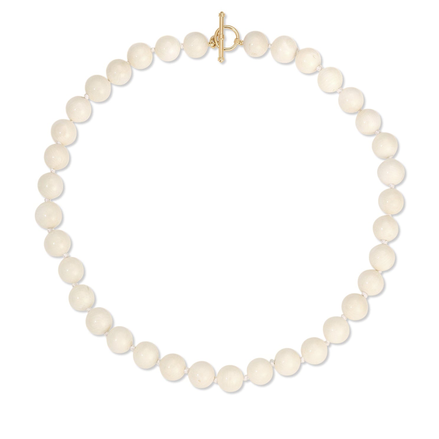 Luna Bead Necklace In White Coral