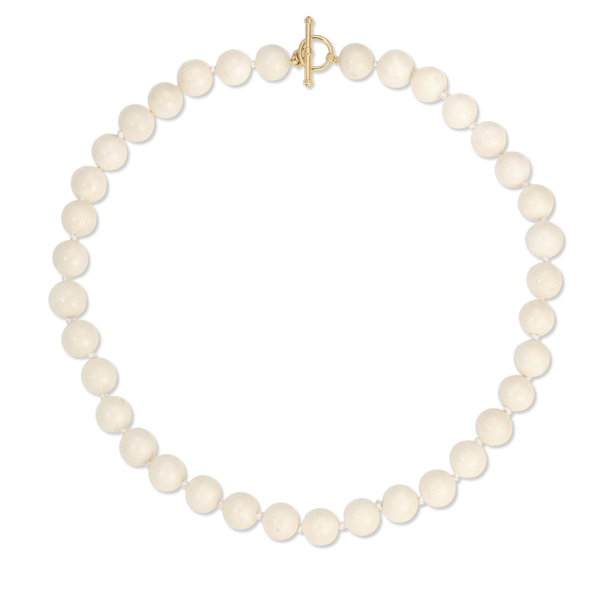 Luna Bead Necklace In White Coral