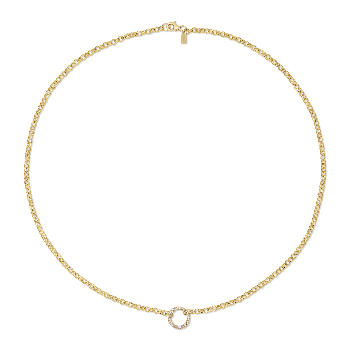 Rolo Chain Diamond Enhanced Necklace