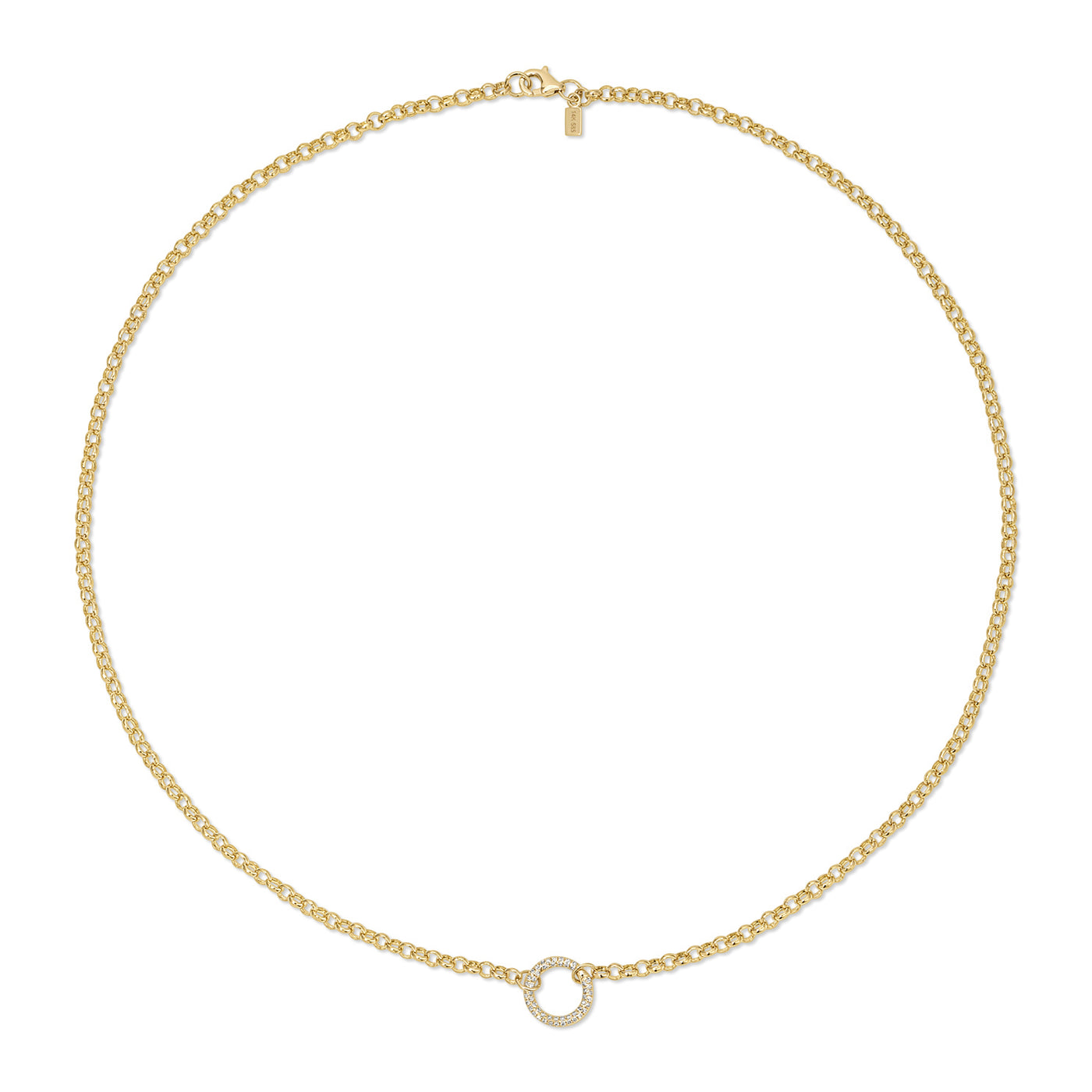 Rolo Chain Diamond Enhanced Necklace
