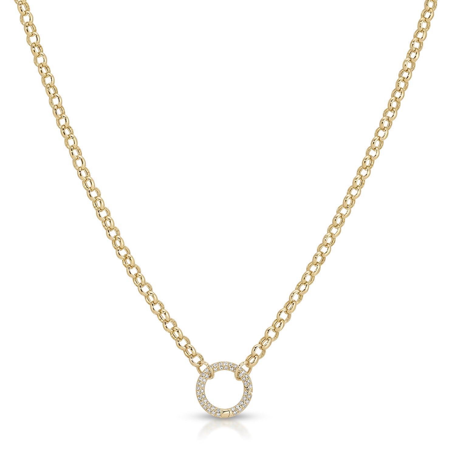 Rolo Chain Diamond Enhanced Necklace