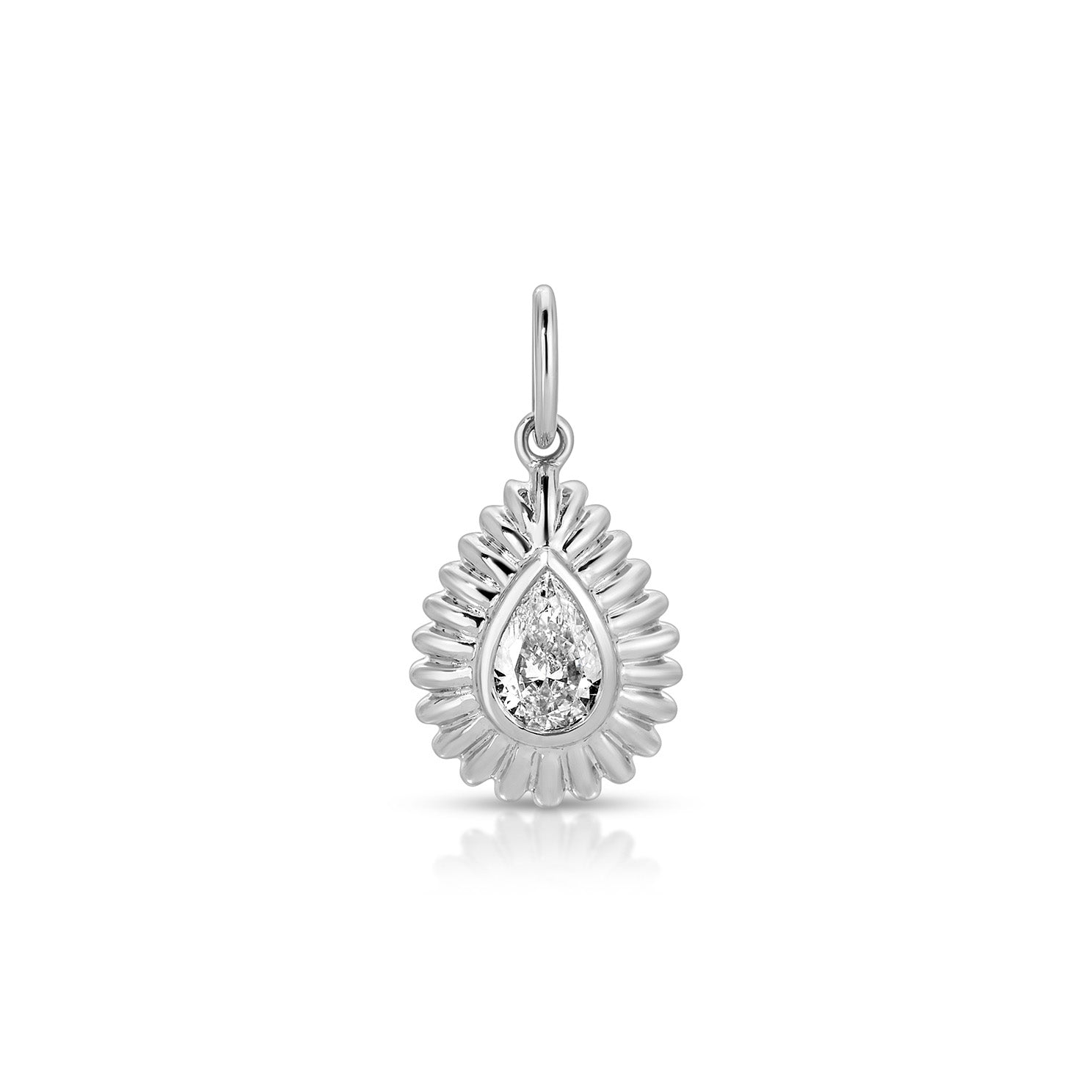 Fluted Pear Diamond Charm
