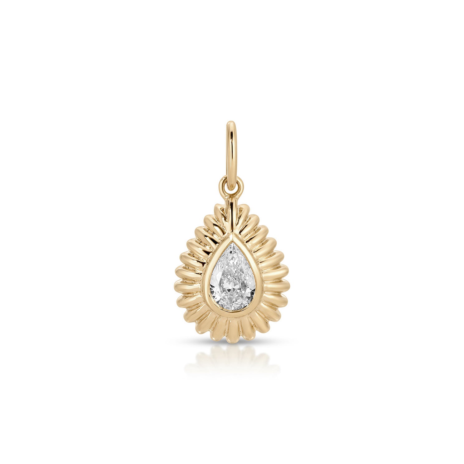 Fluted Pear Diamond Charm