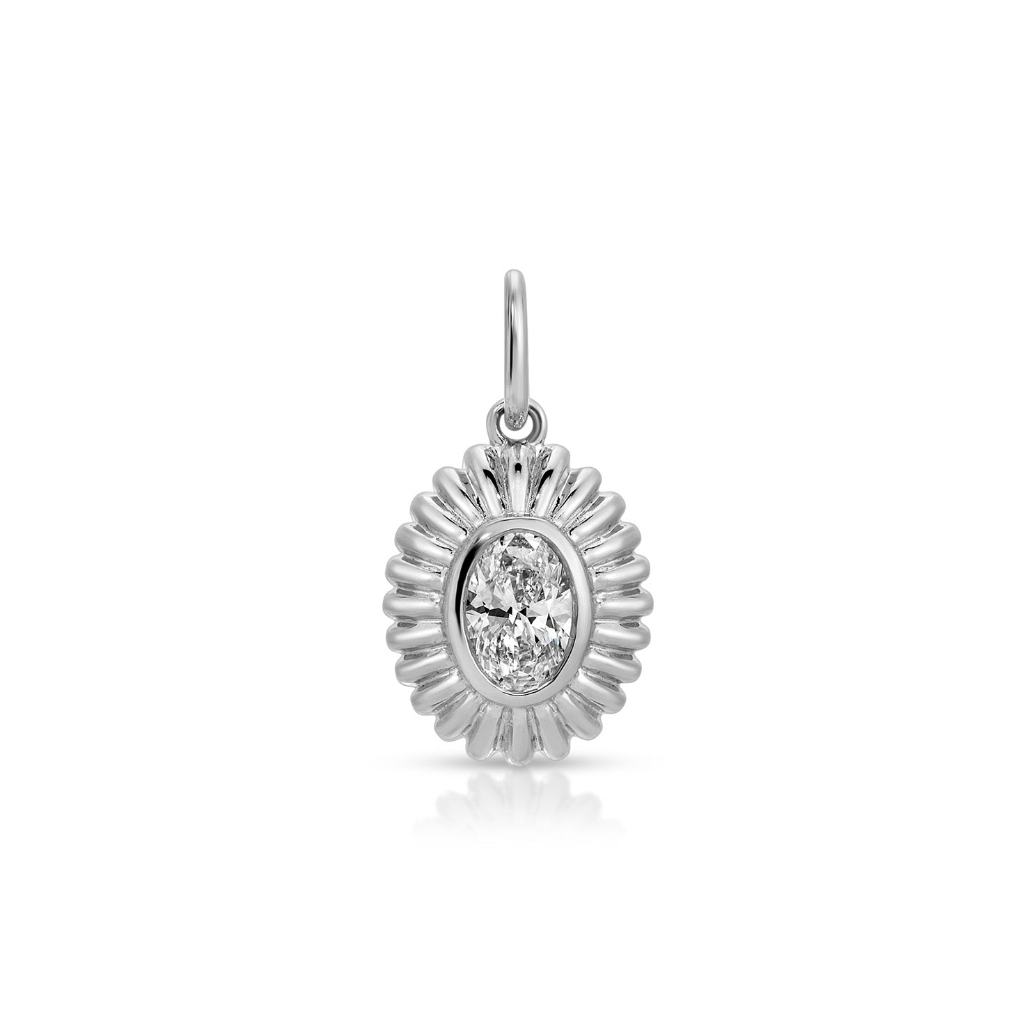 Fluted Oval Diamond Charm
