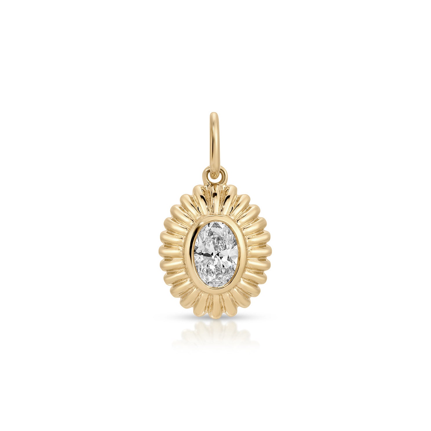 Fluted Oval Diamond Charm