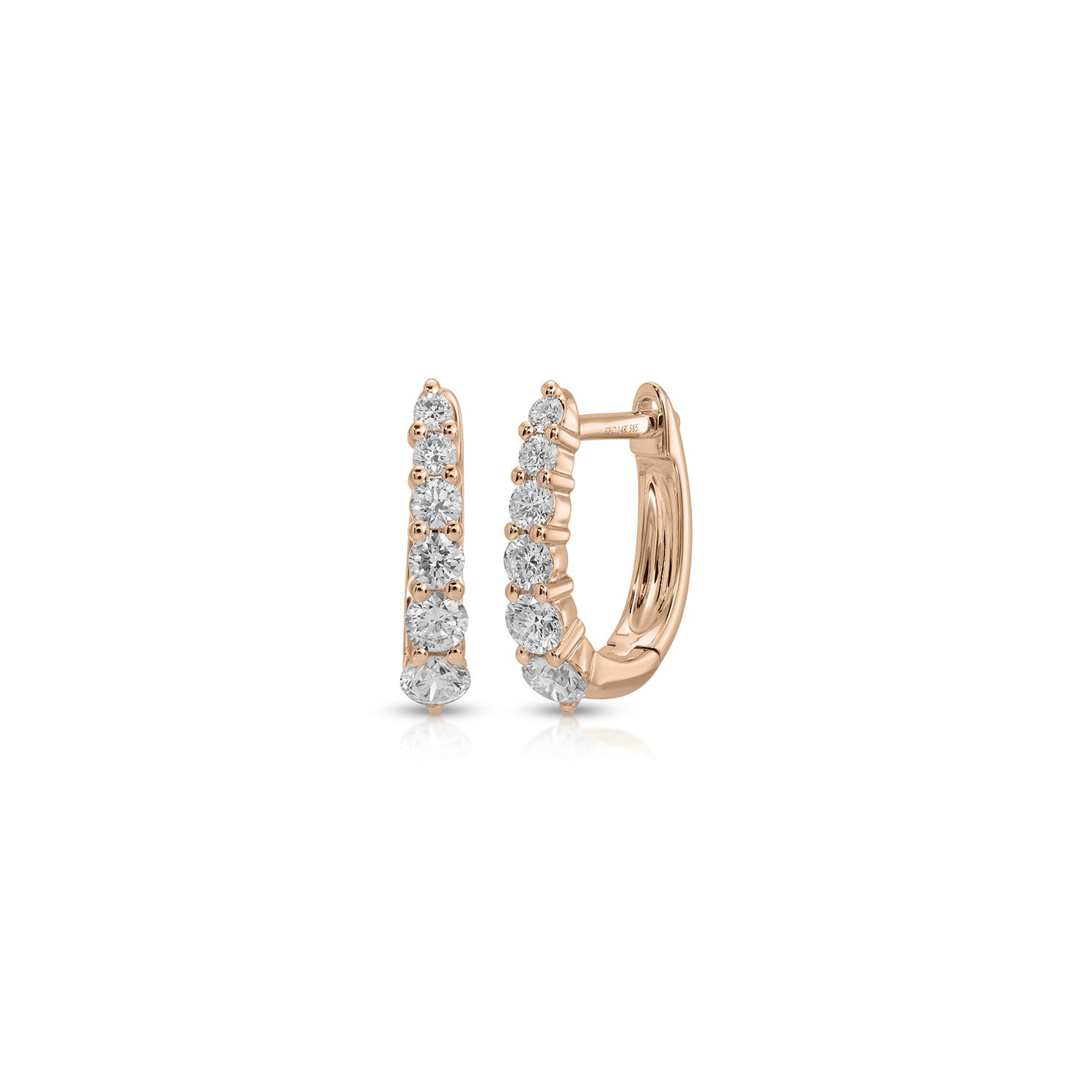 Prong Set Diamond Mini Maeve Huggie Earrings