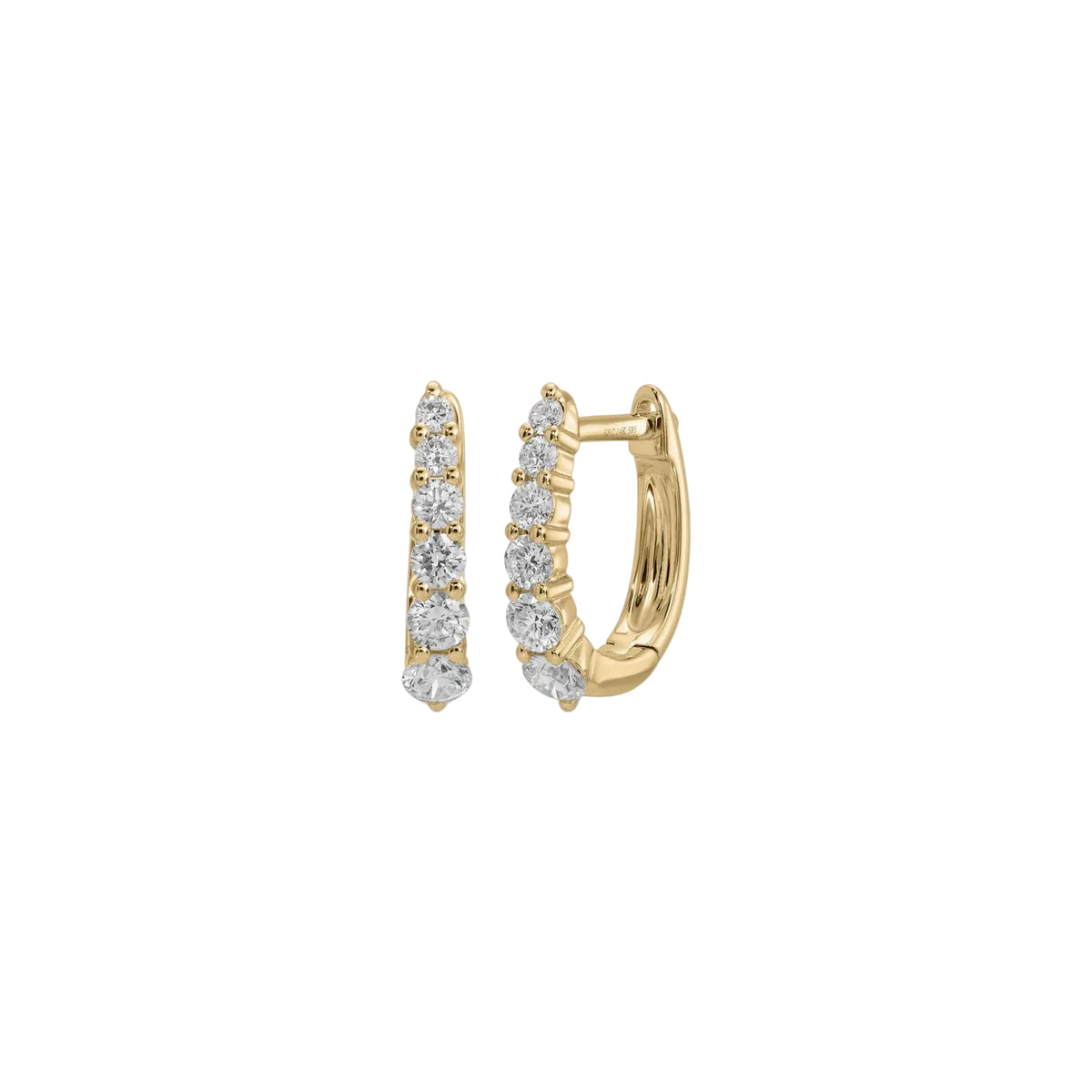 Prong Set Diamond Mini Maeve Huggie Earrings