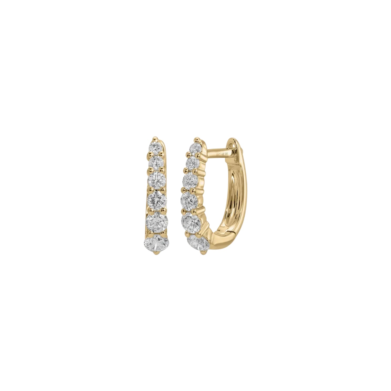 Prong Set Diamond Mini Maeve Huggie Earrings