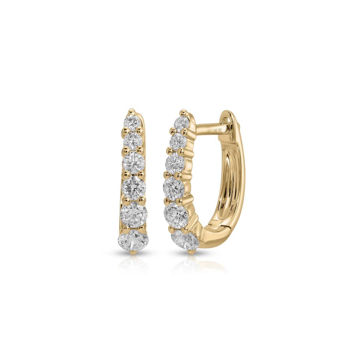 Prong Set Diamond Mini Maeve Huggie Earrings