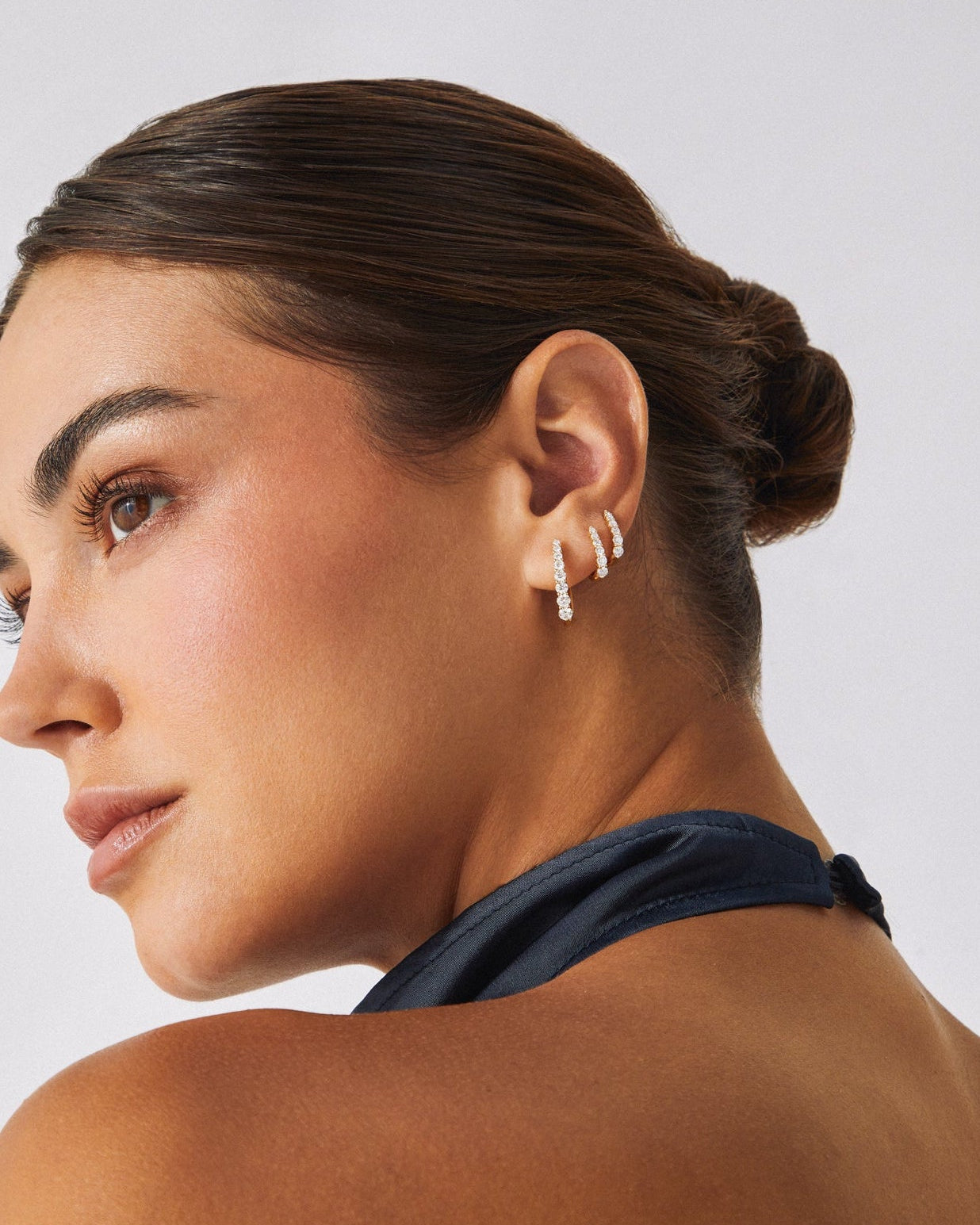 Prong Set Diamond Mini Maeve Huggie Earrings