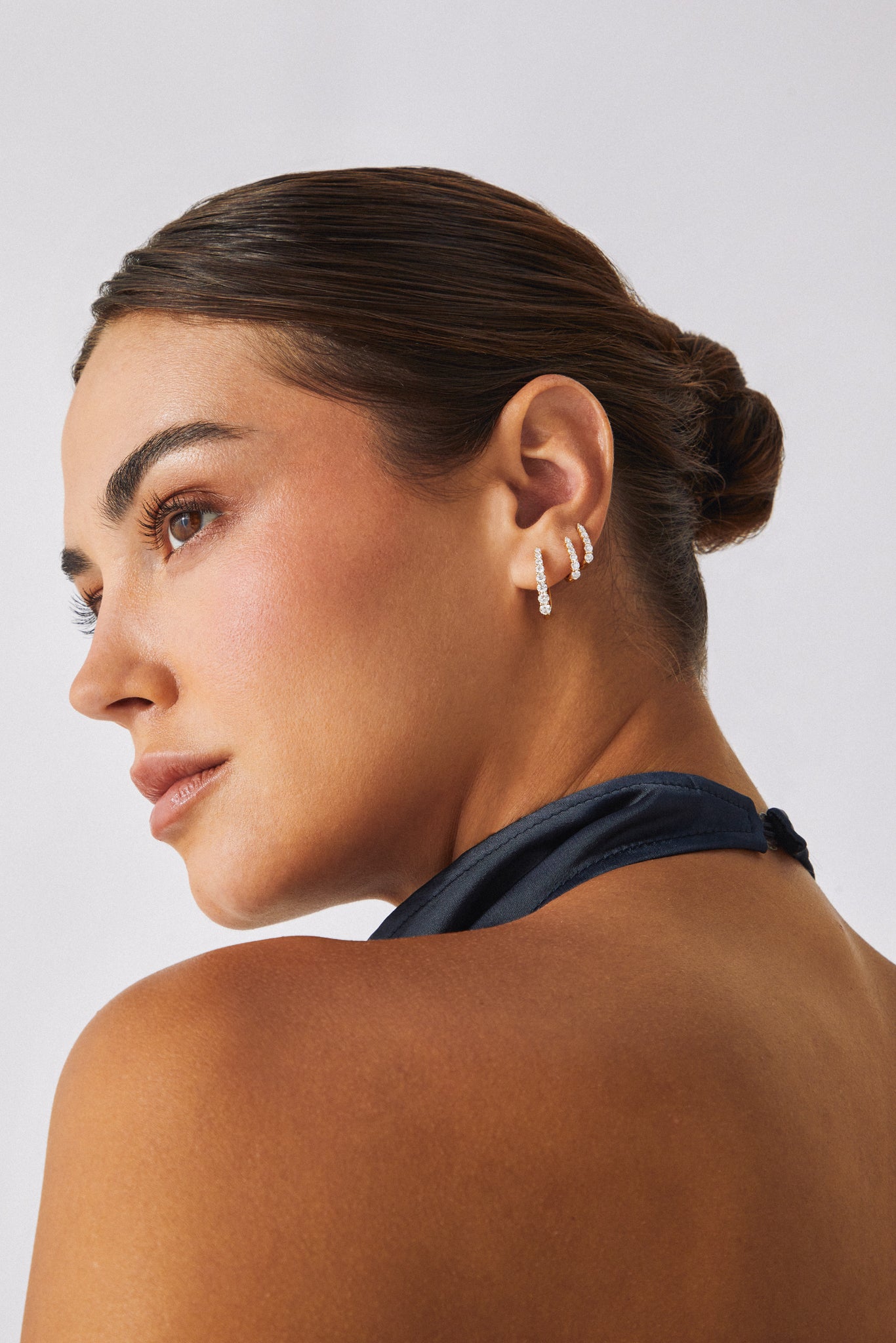 Prong Set Diamond Mini Maeve Huggie Earrings