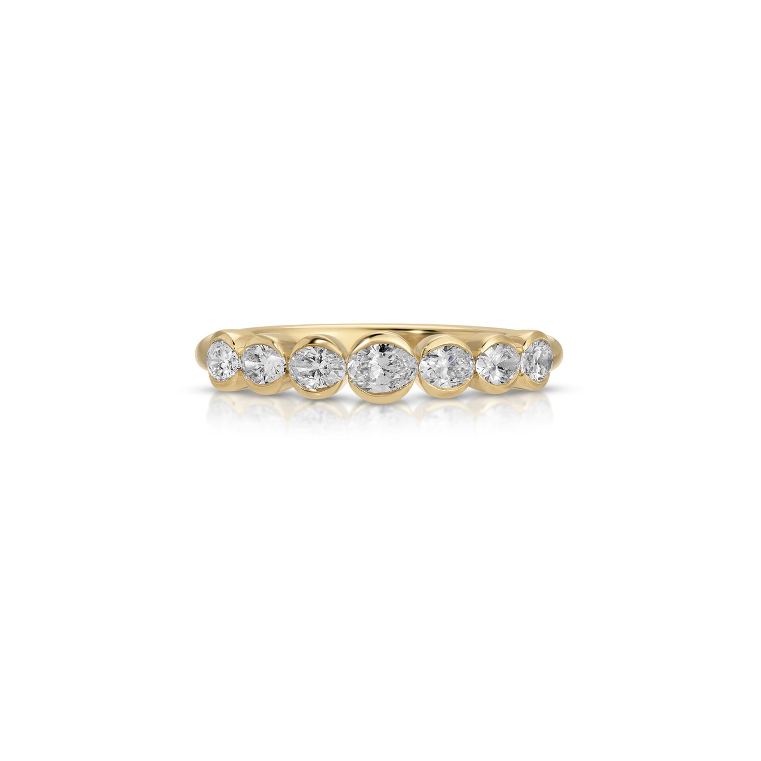 Half Bezel Oval Diamond Ring