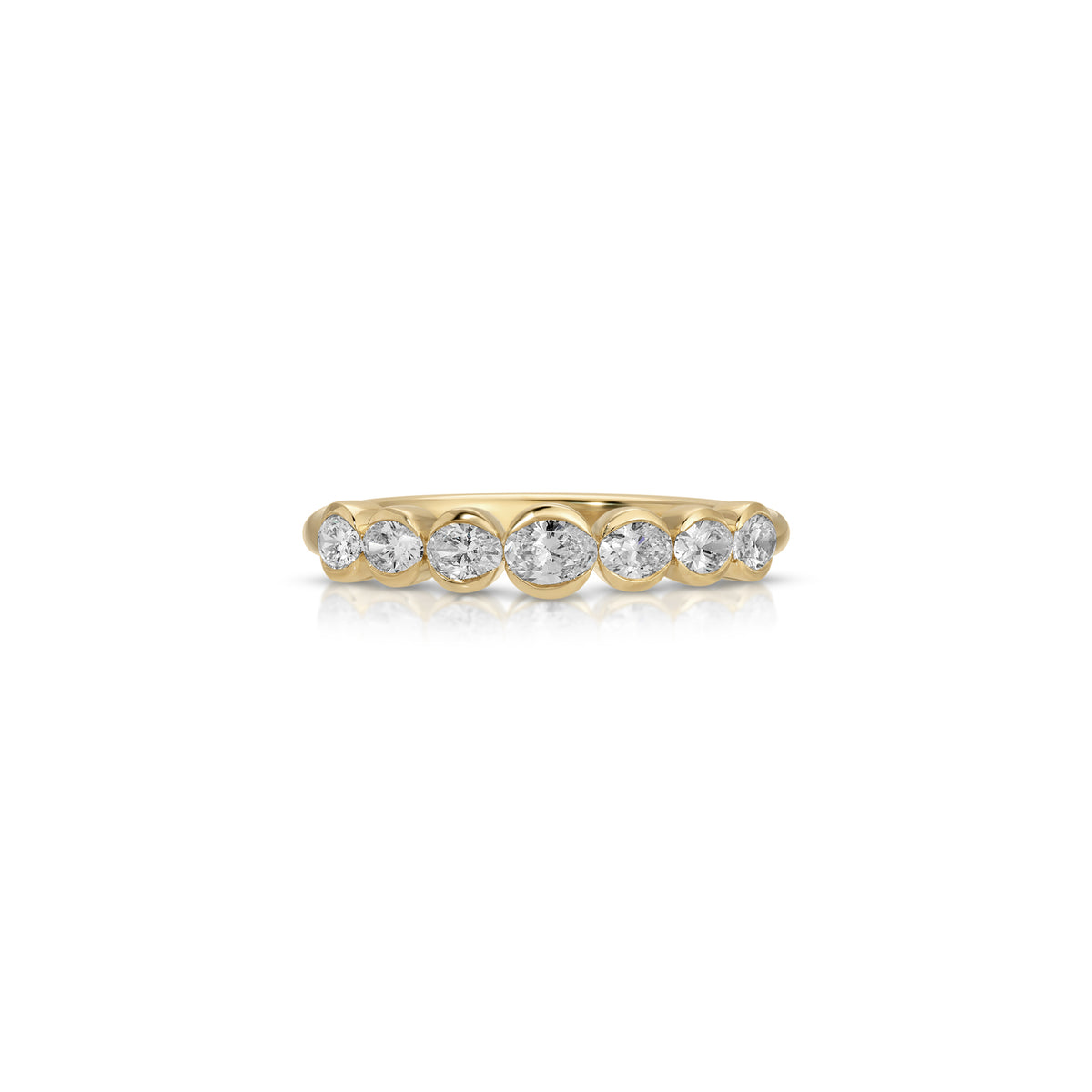 Half Bezel Oval Diamond Ring
