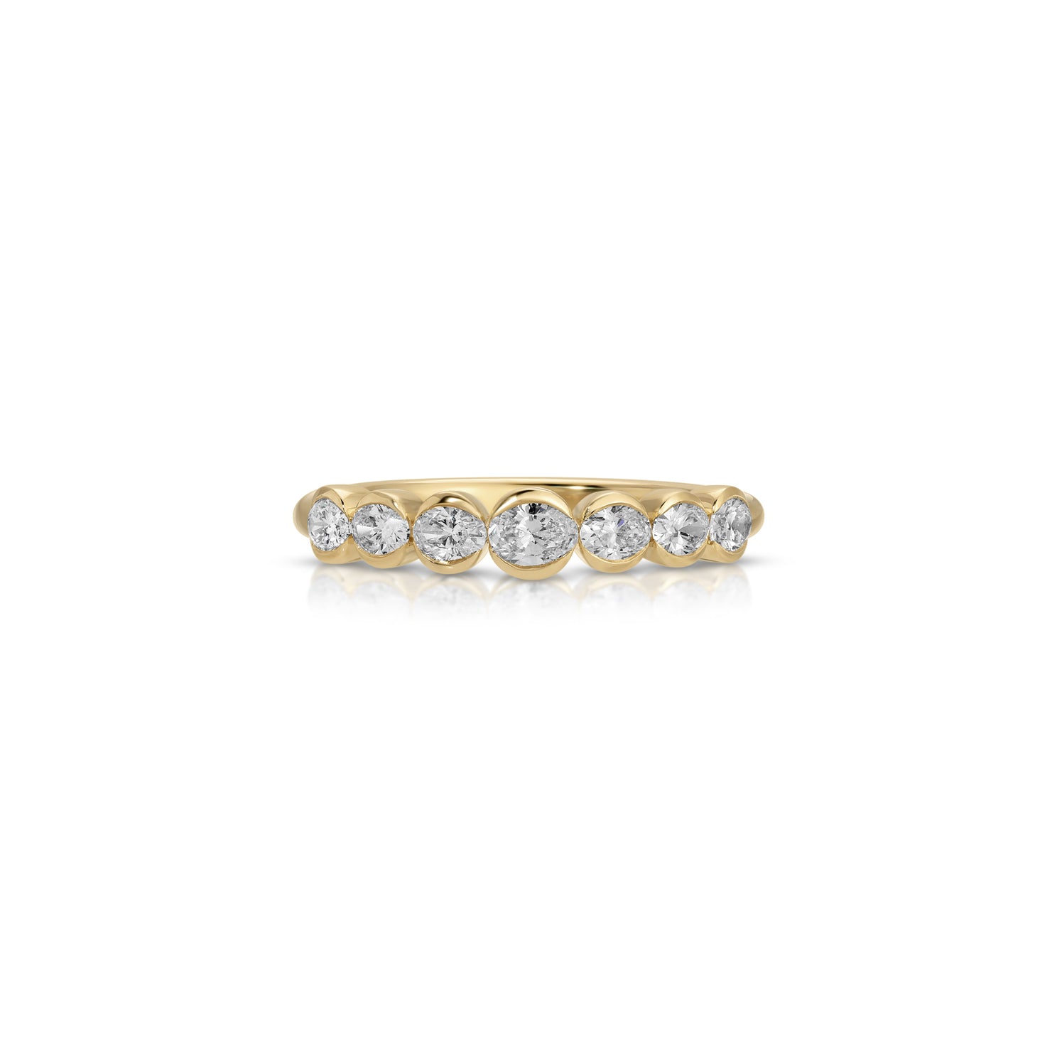 Half Bezel Oval Diamond Ring