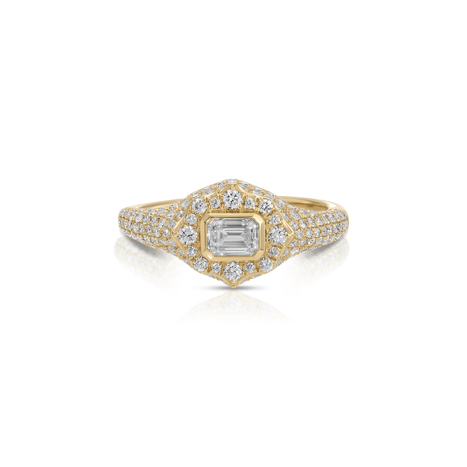 Emerald Cut Diamond Daphne Signet Ring