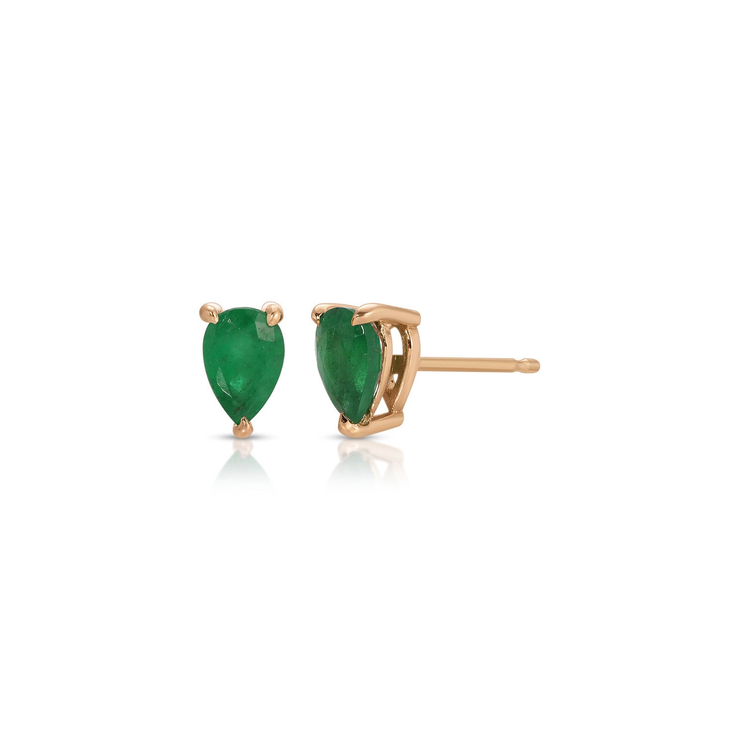 Pear Emerald Stud Earrings