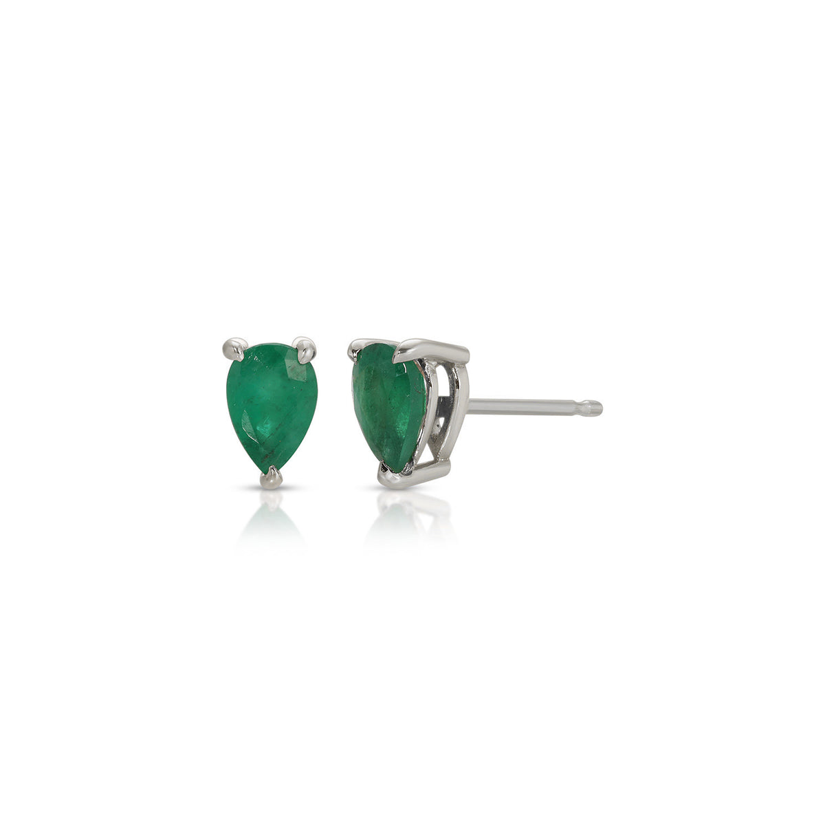 Pear Emerald Stud Earrings