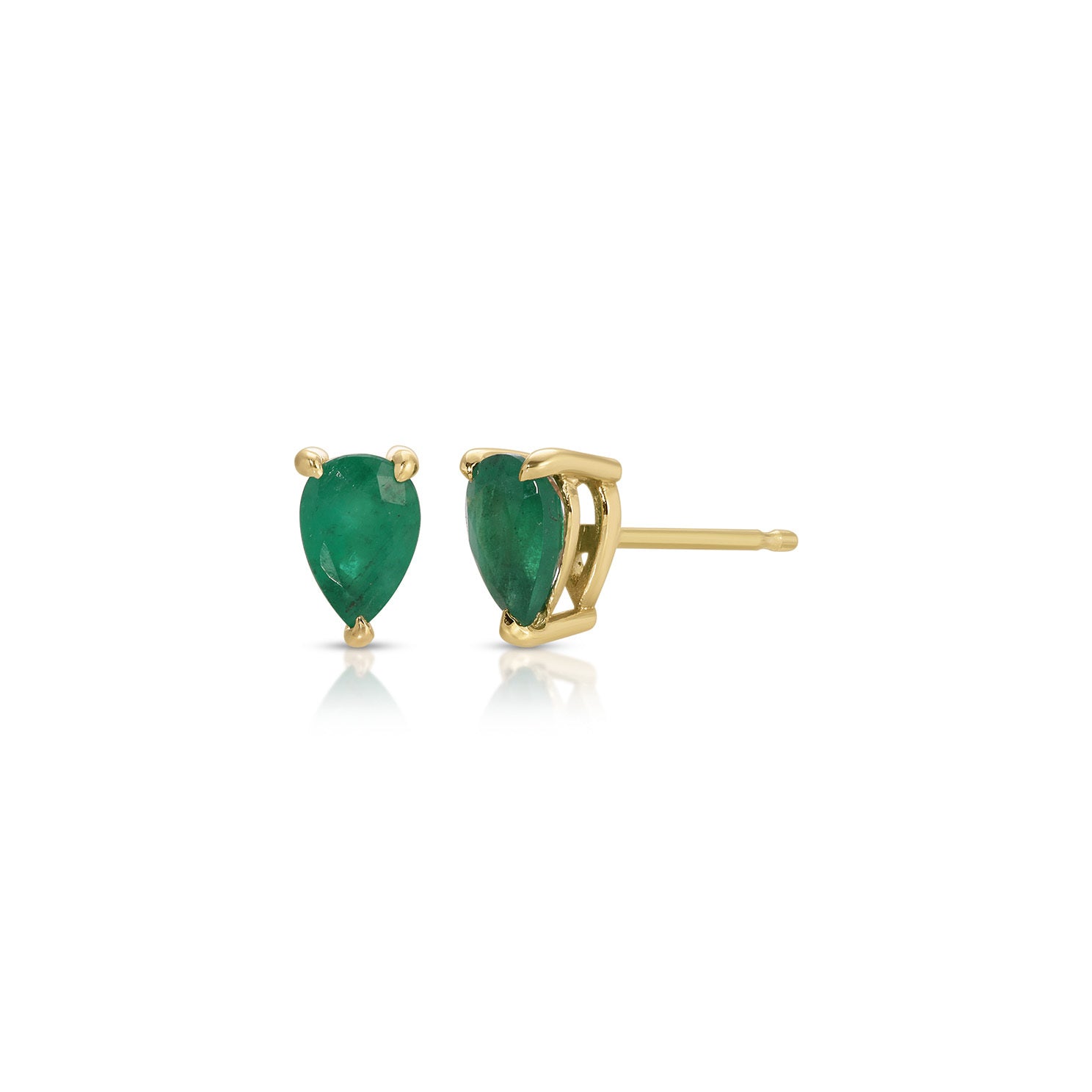 Pear Emerald Stud Earrings