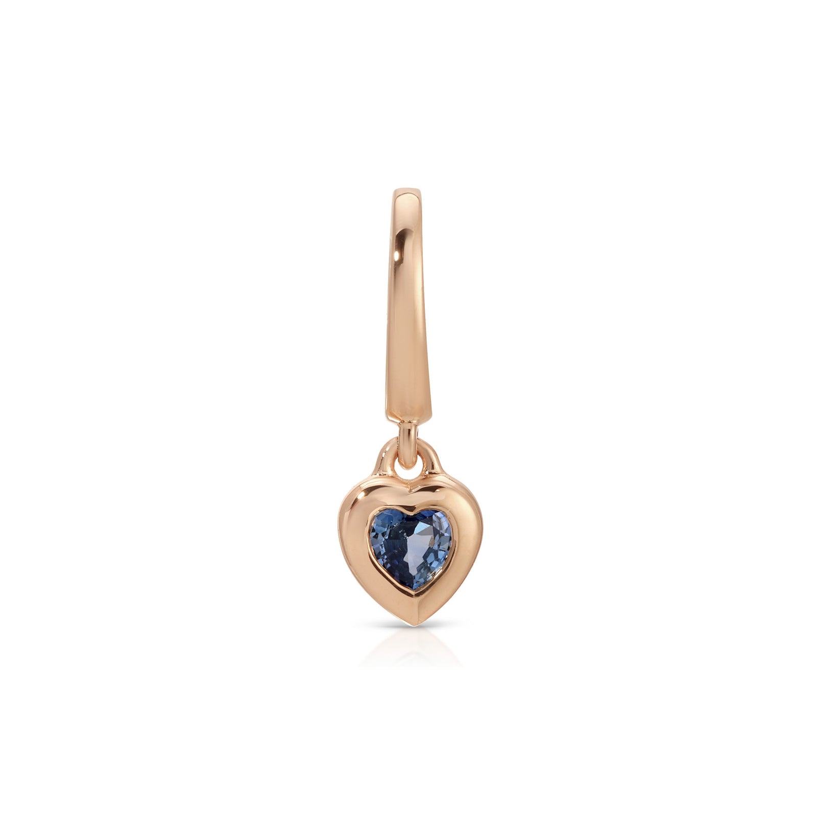 Mini Blue Sapphire Heart Clip Charm