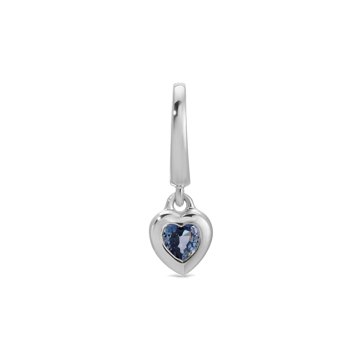 Mini Blue Sapphire Heart Clip Charm