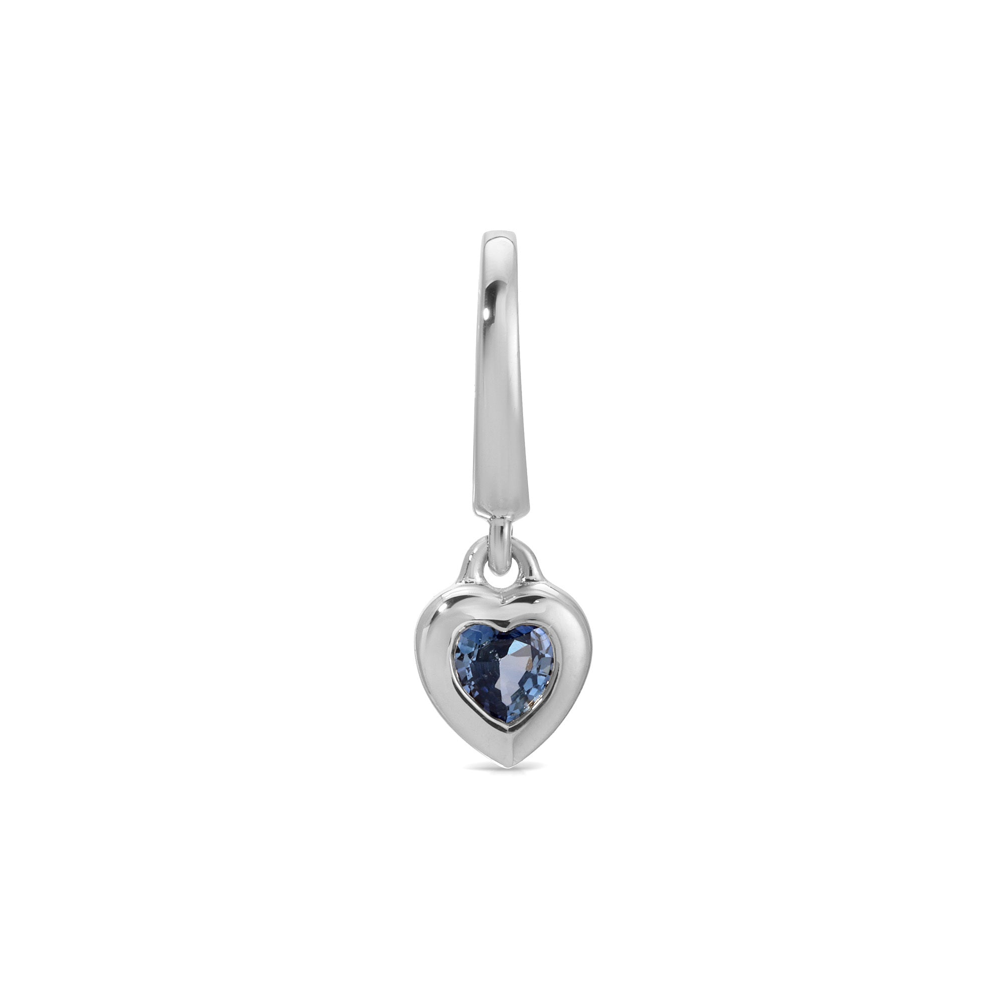 Mini Blue Sapphire Heart Clip Charm
