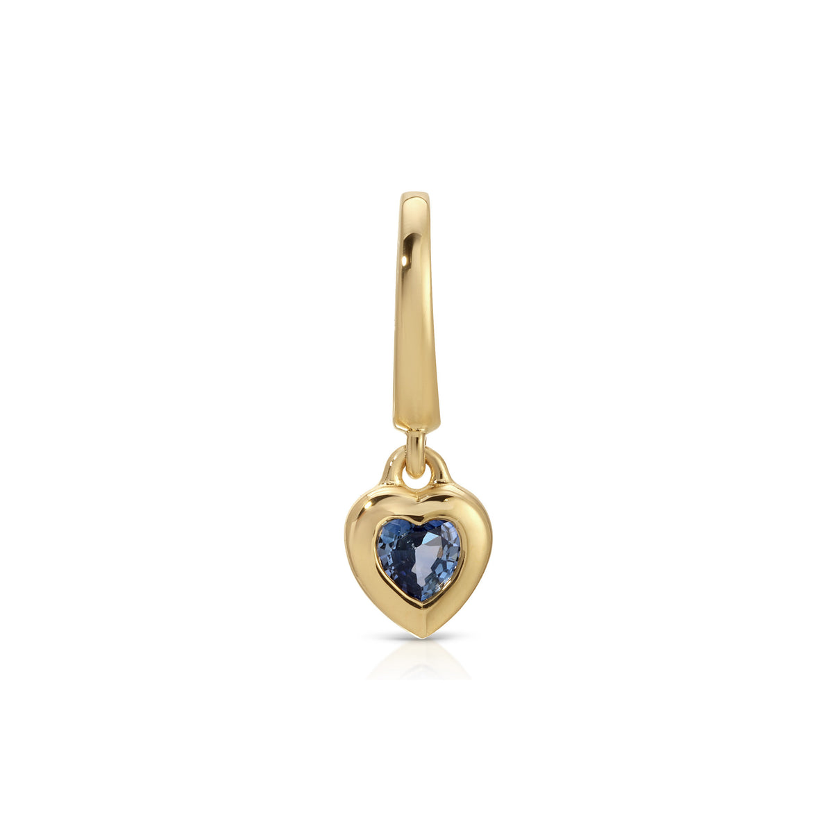 Mini Blue Sapphire Heart Clip Charm