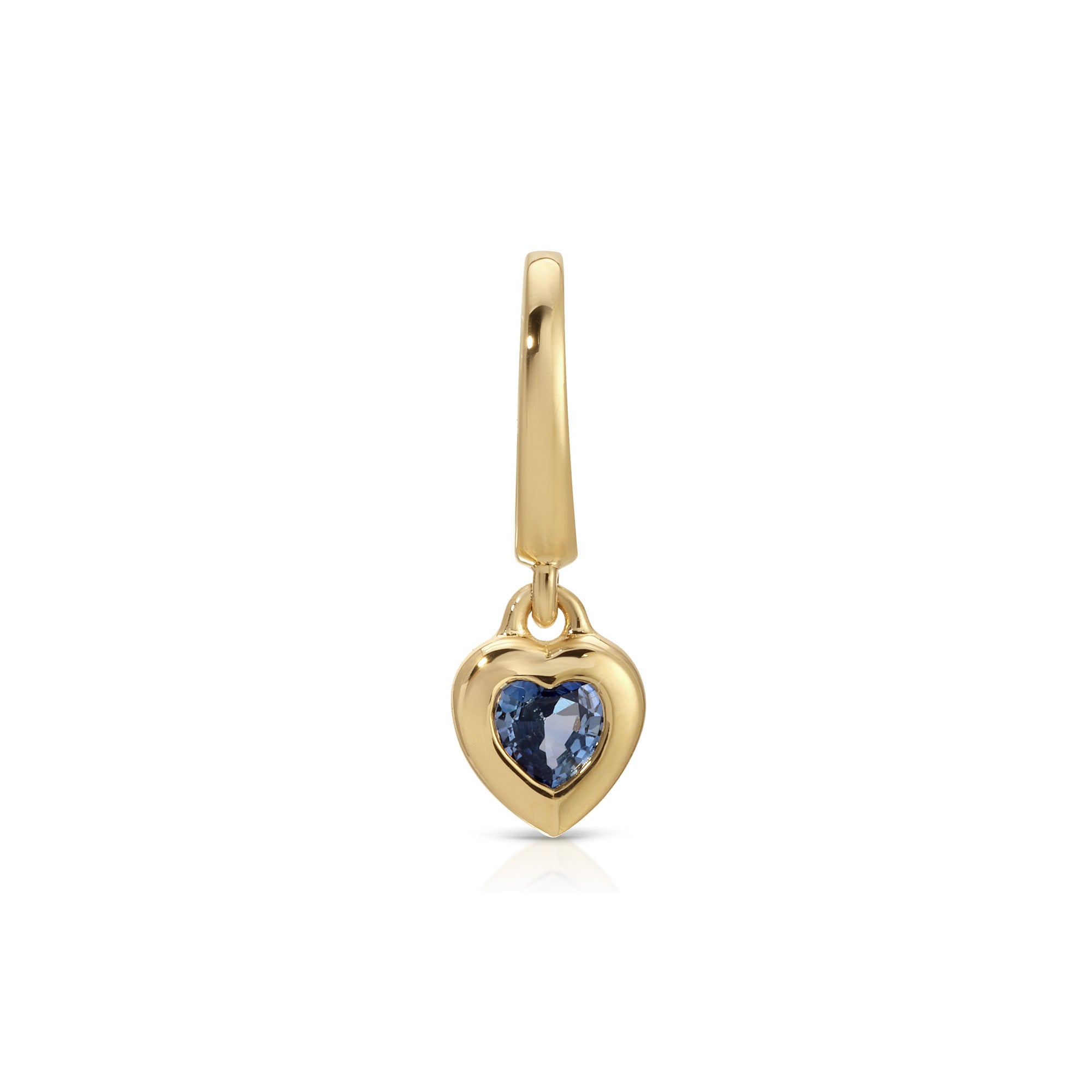 Mini Blue Sapphire Heart Clip Charm